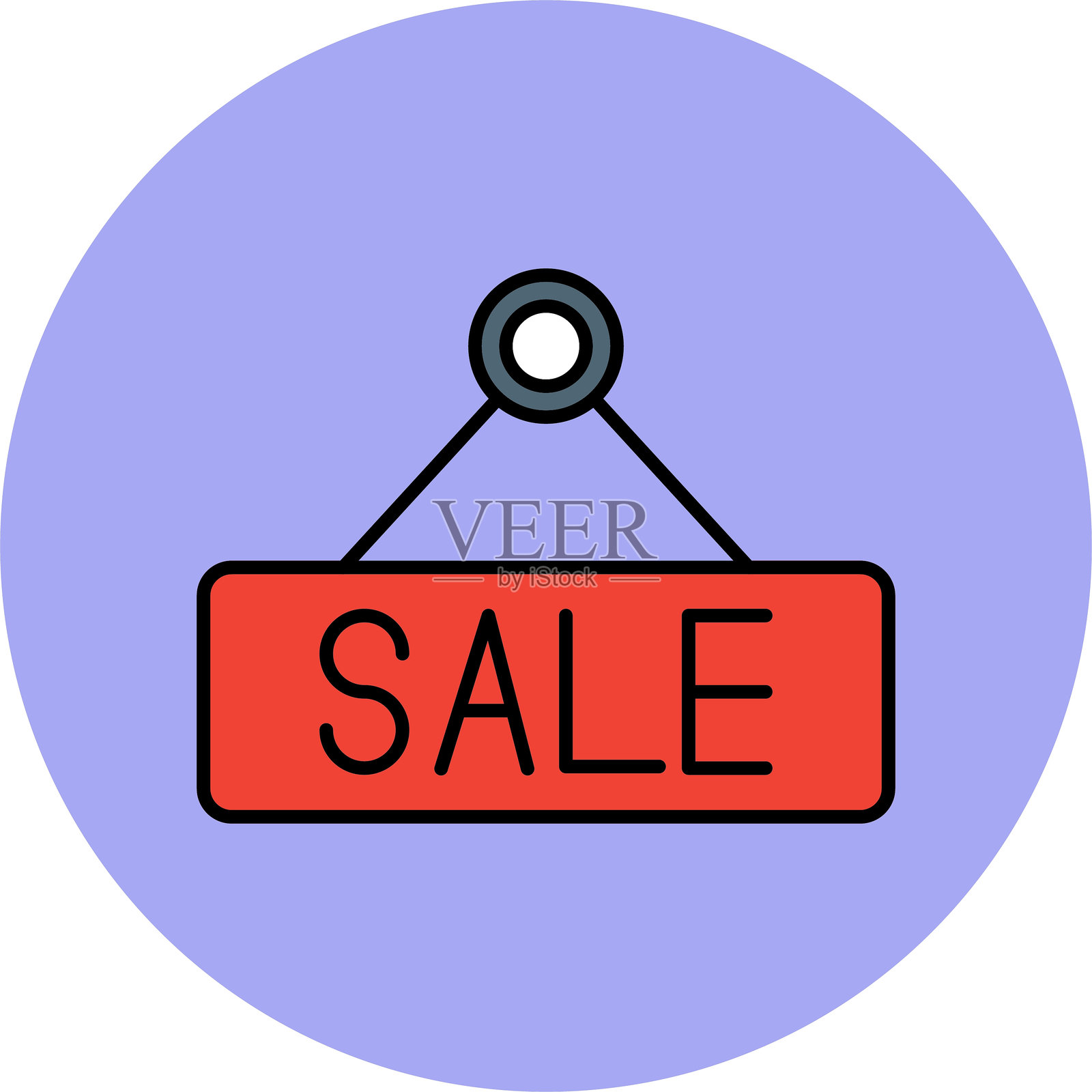 销售线填充圆形图标插画图片素材