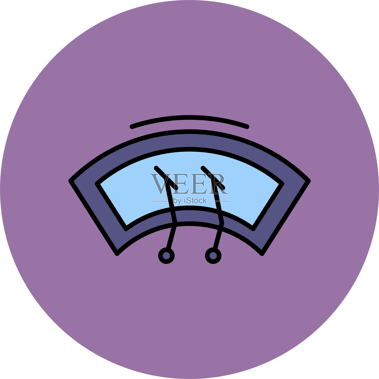 雨刷线填充圆形图标插画图片素材