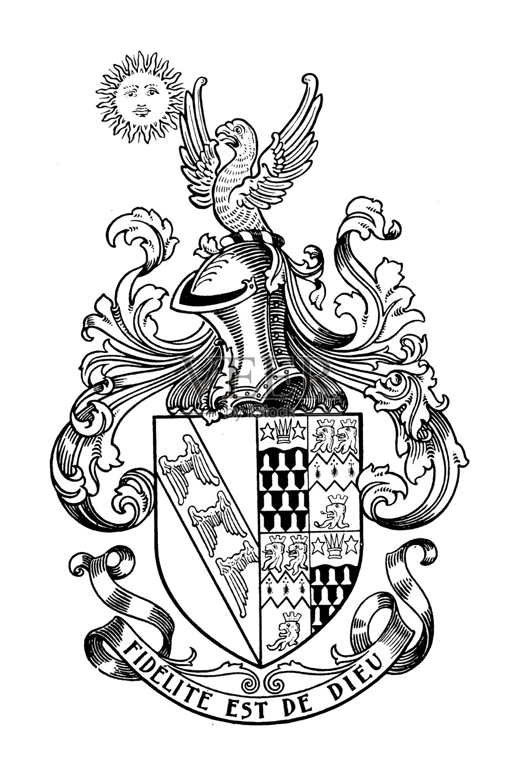 亨利·温菲尔德的纹章徽章照片摄影图片