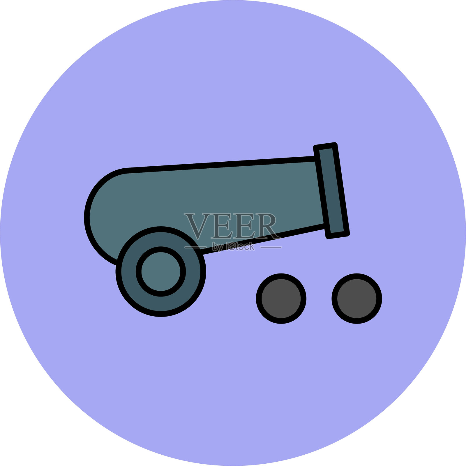 炮线填充圆形图标插画图片素材