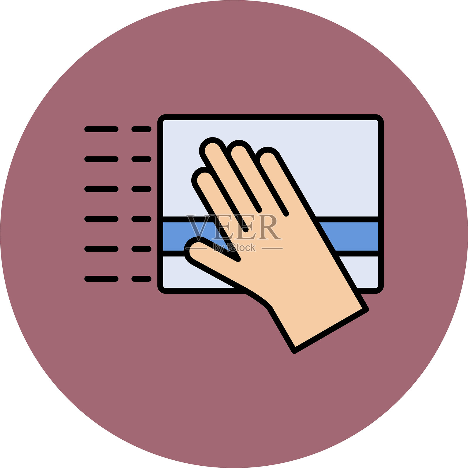 清洁线填充圆形图标插画图片素材