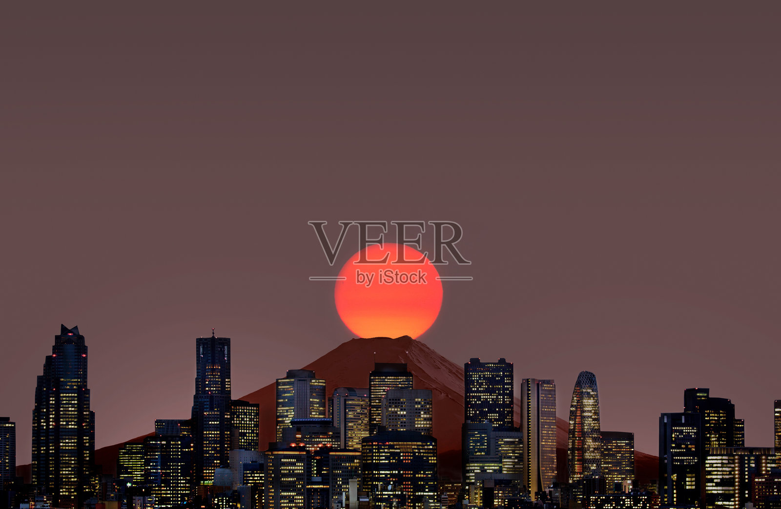 日本东京 富士山 日落照片摄影图片