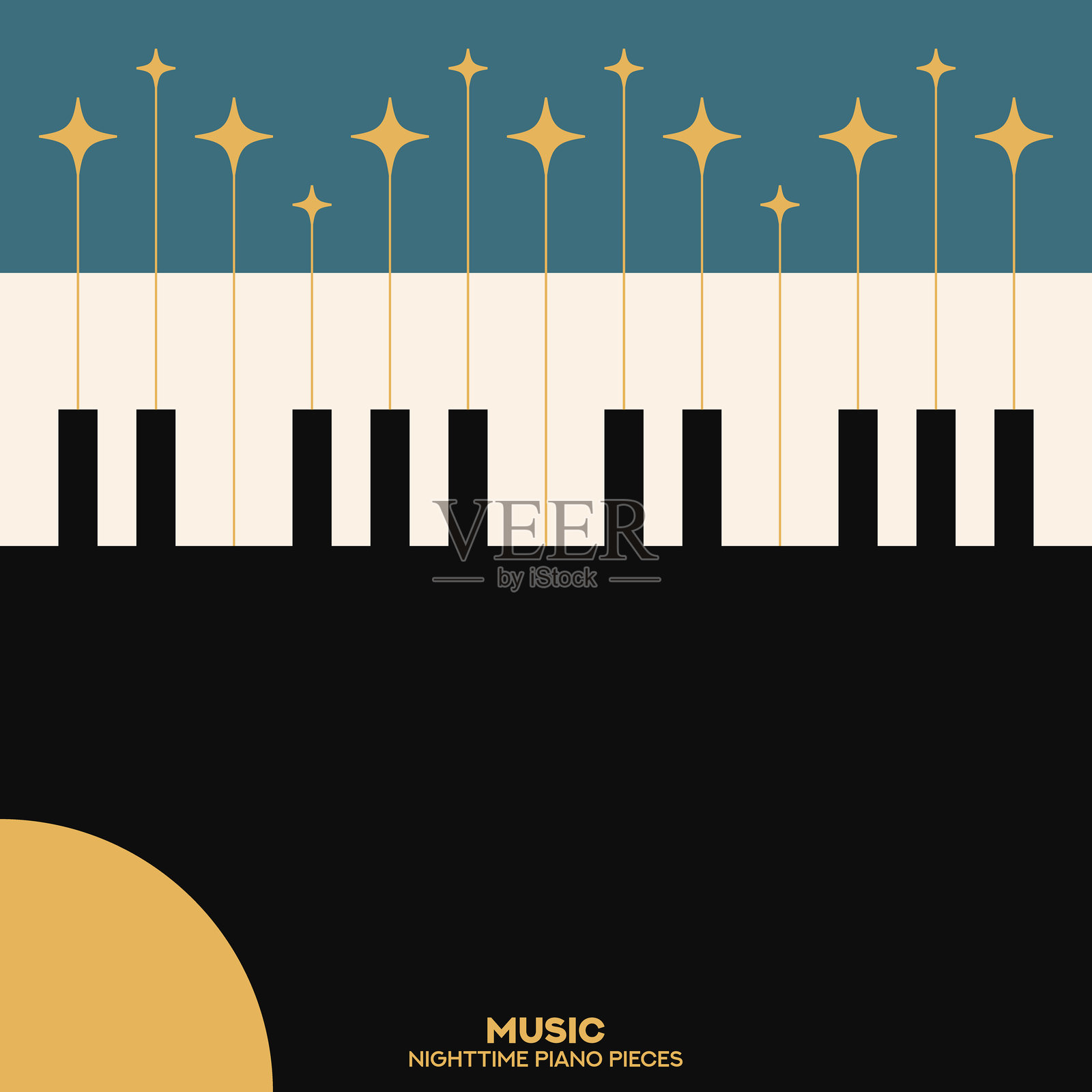 钢琴。适合您设计的音乐海报。卡片、邀请函、传单的音乐元素设计。音乐背景矢量插图。音乐钢琴键盘。插画图片素材