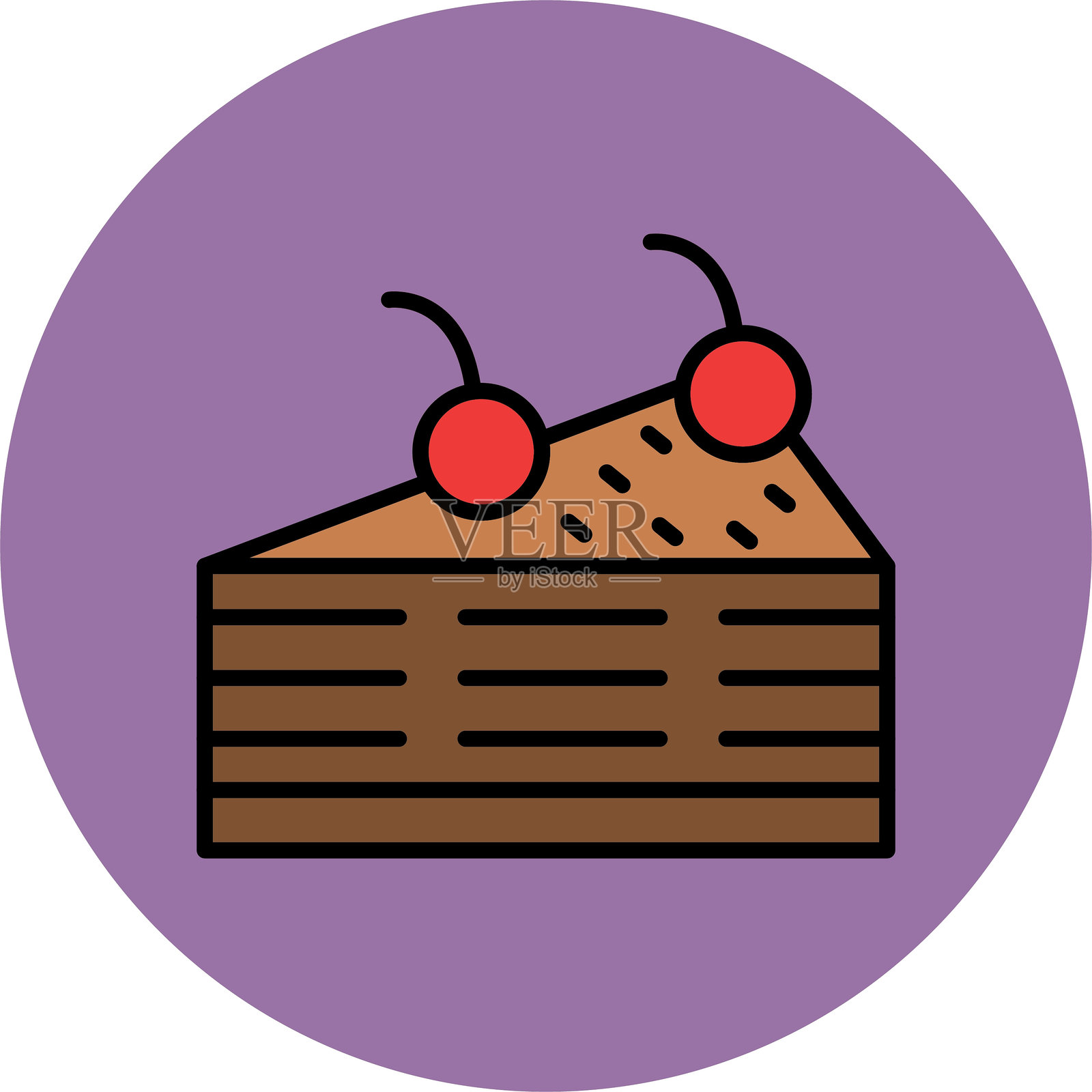 糕点线填充圆形图标插画图片素材