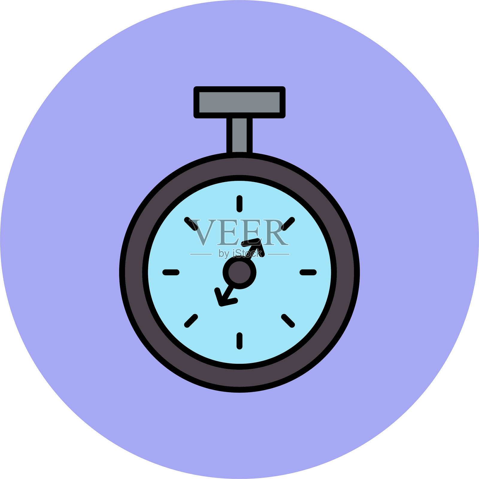 怀表线条填充圆形图标插画图片素材