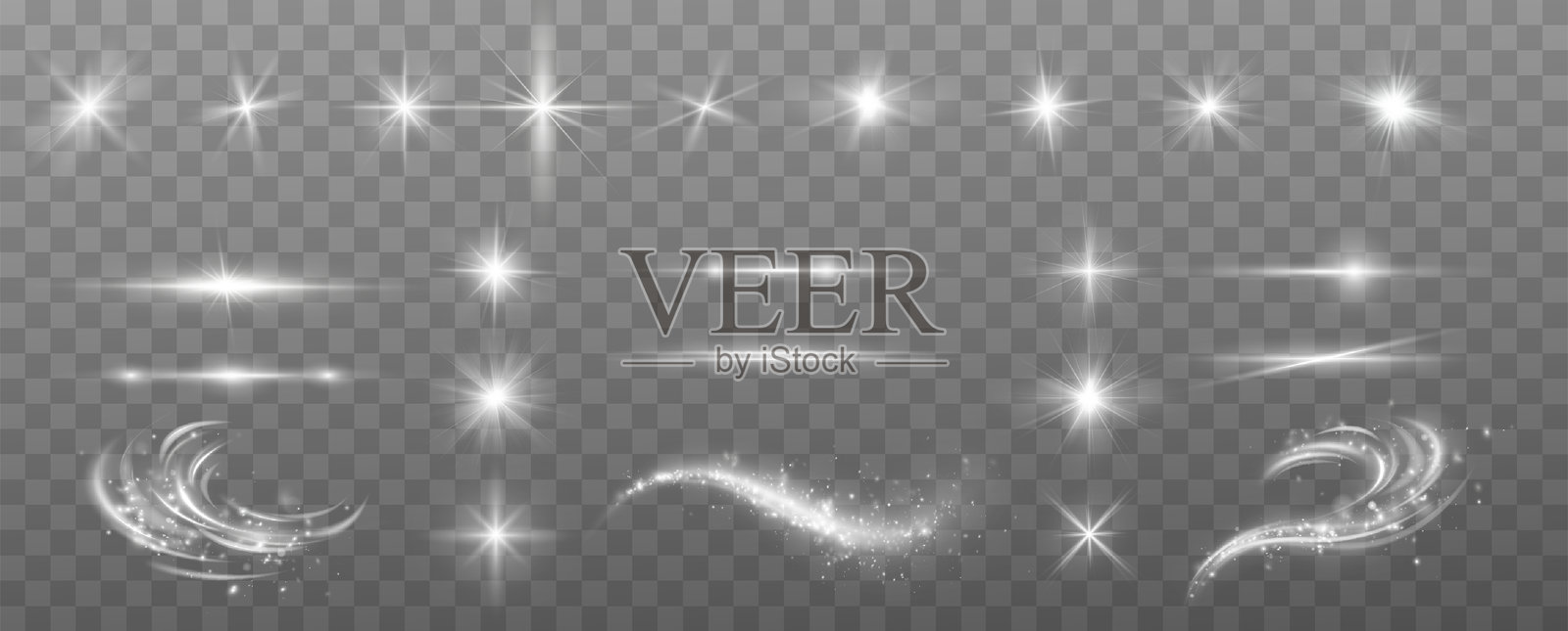 魔法螺旋与闪光。白色光效。带有线条的闪光颗粒。旋转效果。寒冷冬风的纹理。节日矢量雪暴。圣诞寒冷雪暴效果。光效。插画图片素材