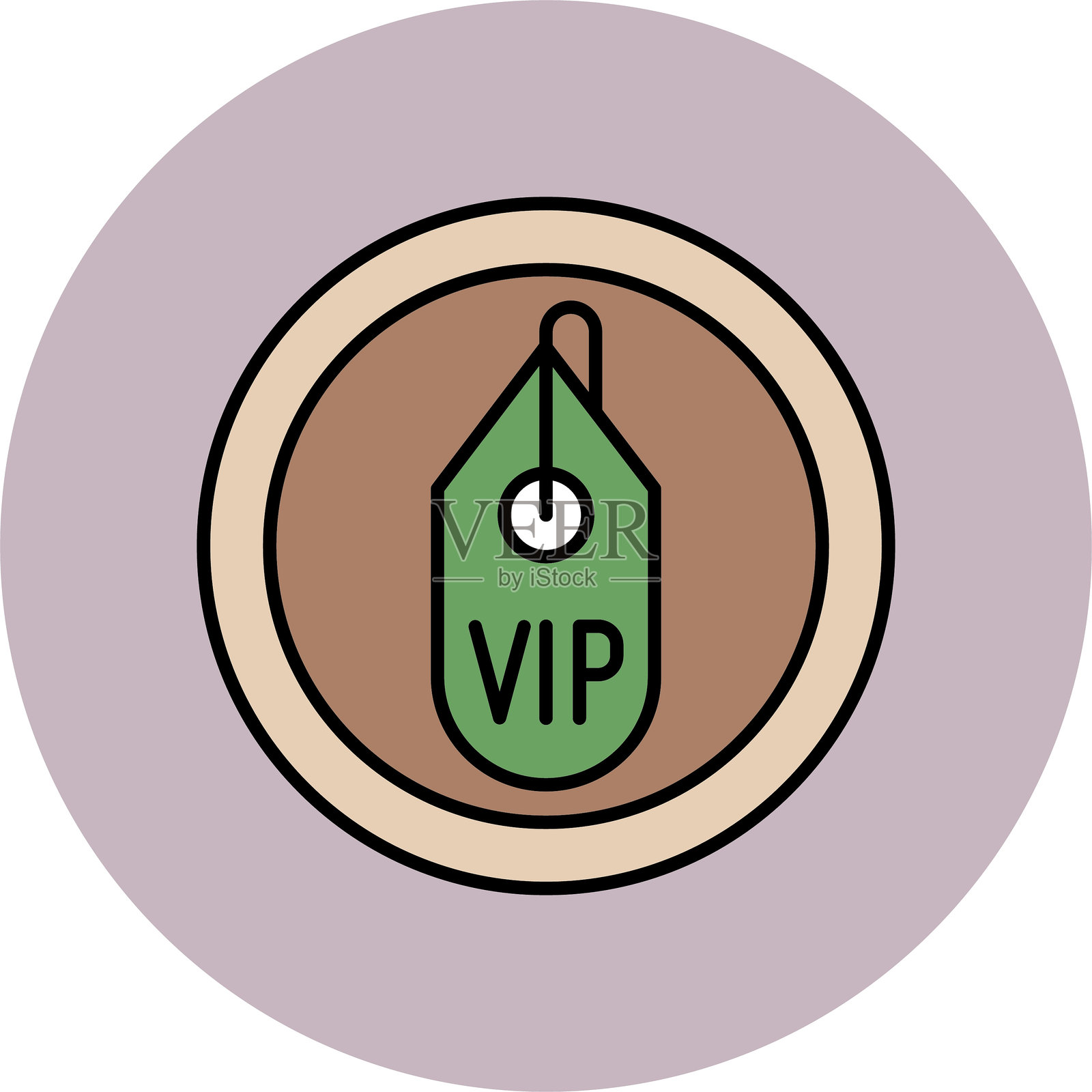 VIP线填充圆形图标插画图片素材