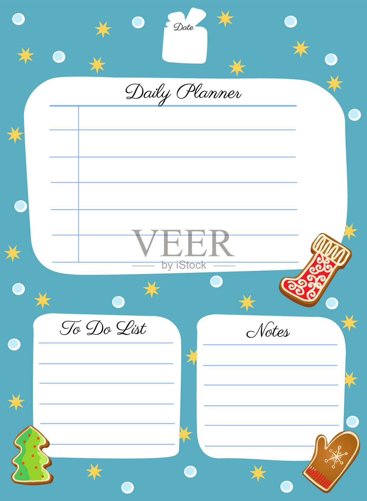 圣诞节，假期待办事项，礼物清单，愿望，购物，计划者。插画图片素材