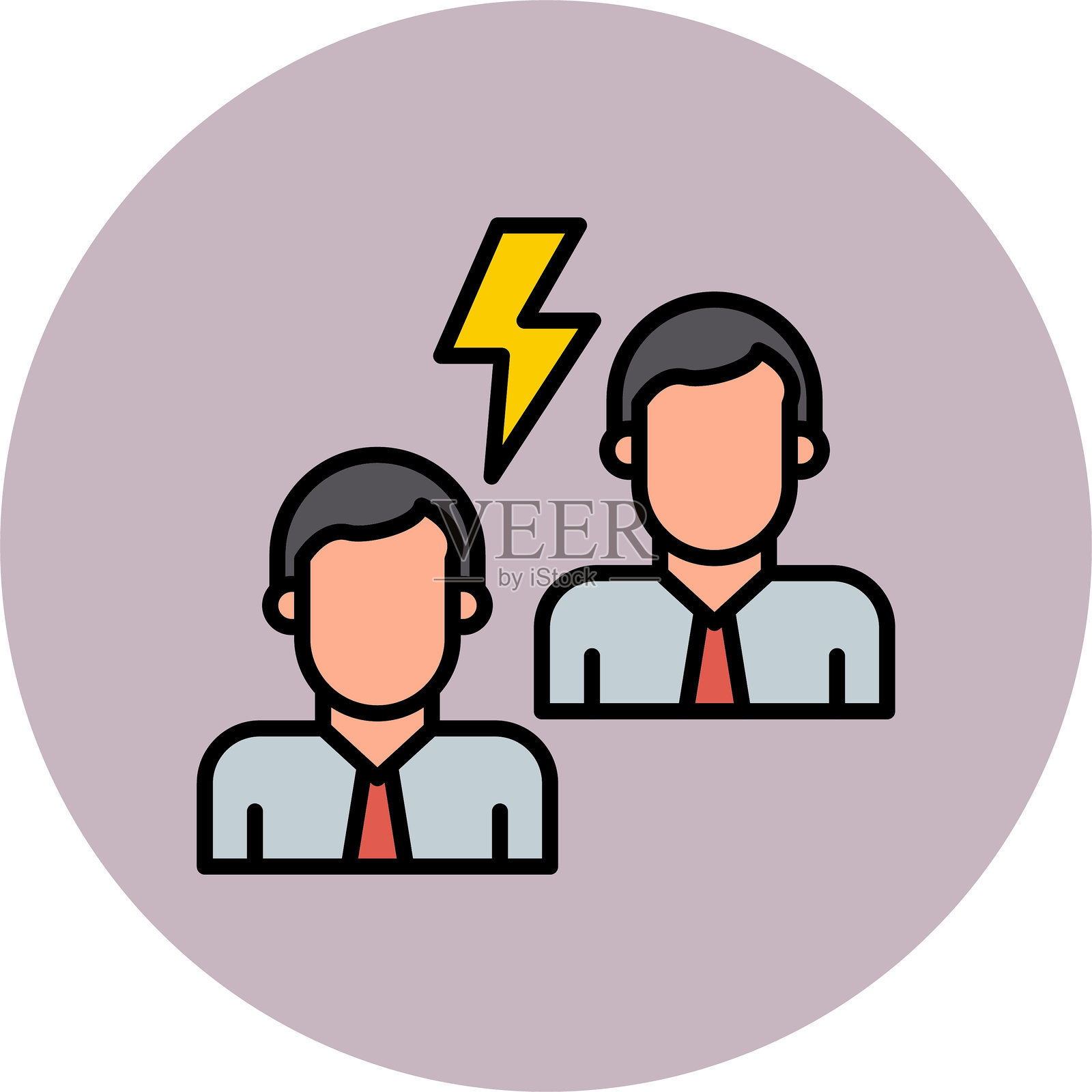 冲突线填充圆形图标插画图片素材