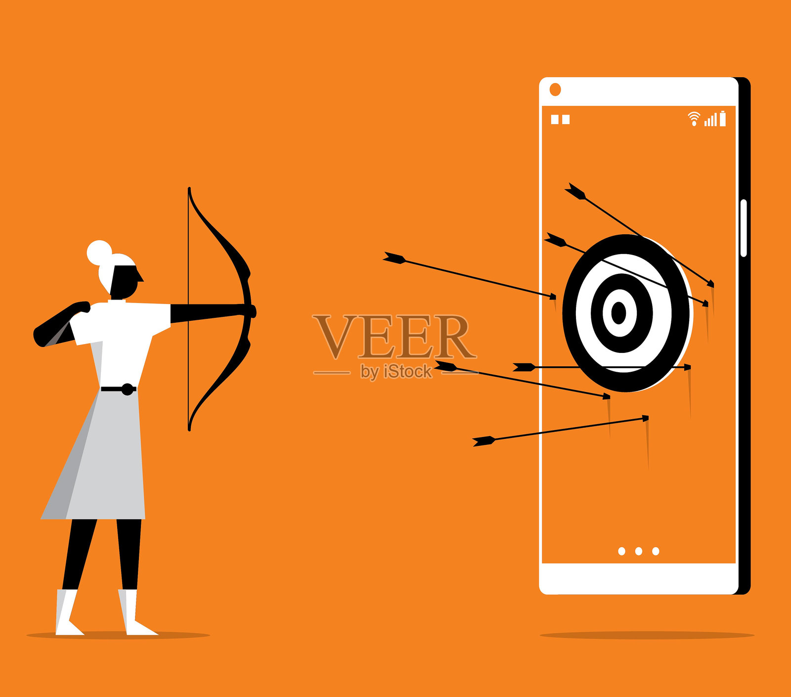 女商人 - 错失目标插画图片素材