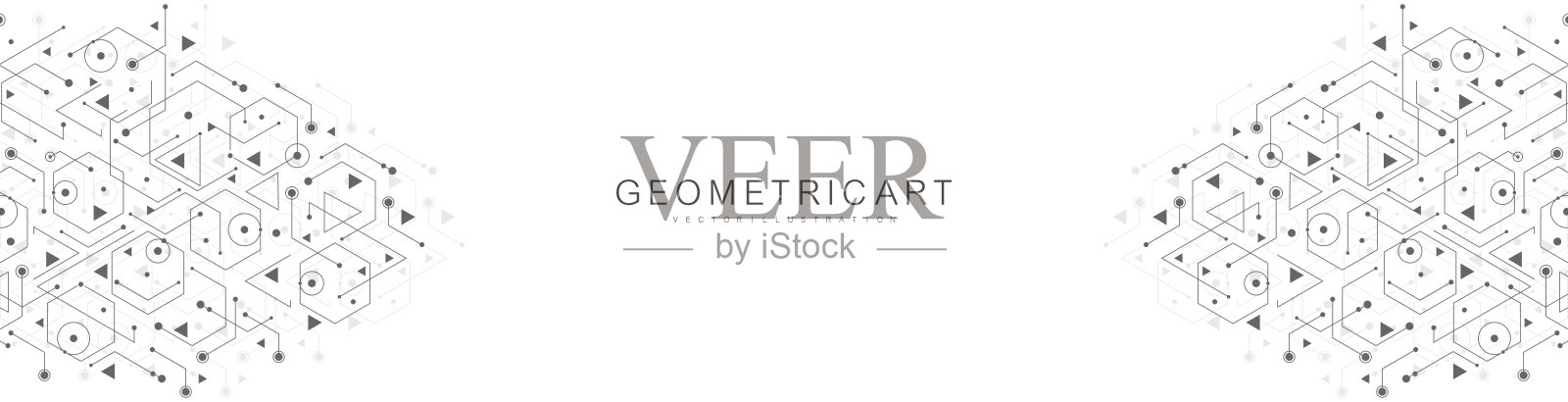 带有六边形、线条和点的医疗保健抽象背景。医疗创新横幅模板概念。生物学和制药技术背景。矢量插图。插画图片素材