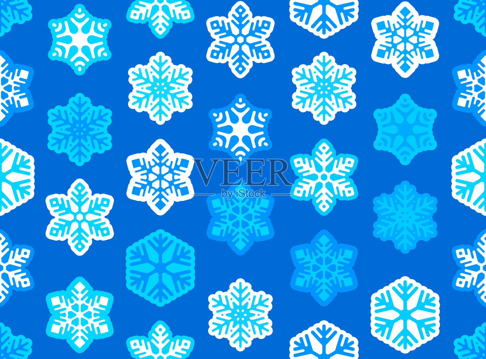 无缝雪蓝色冬季圣诞节假日背景图案插画图片素材