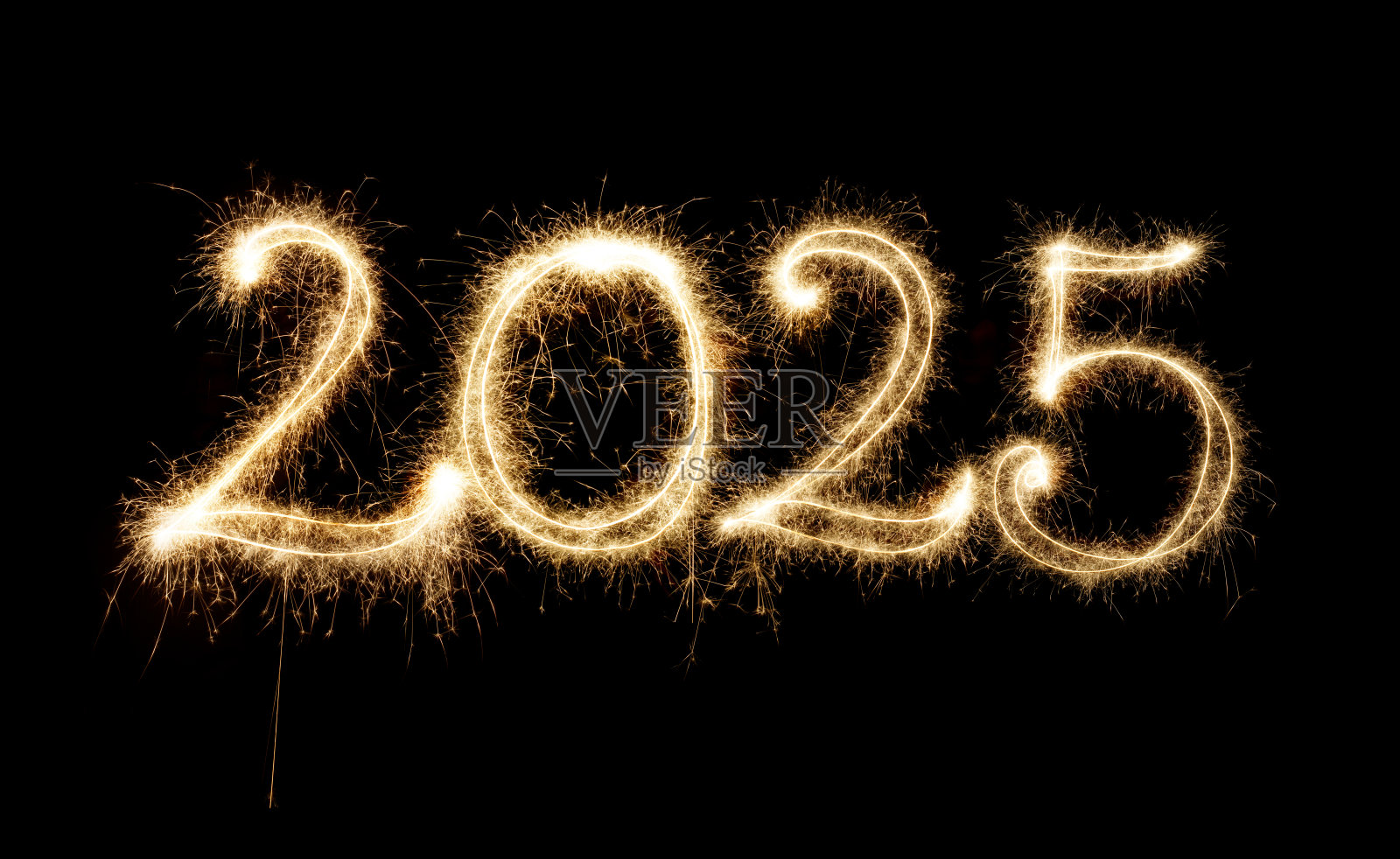 烟花棒快乐新年2025照片摄影图片