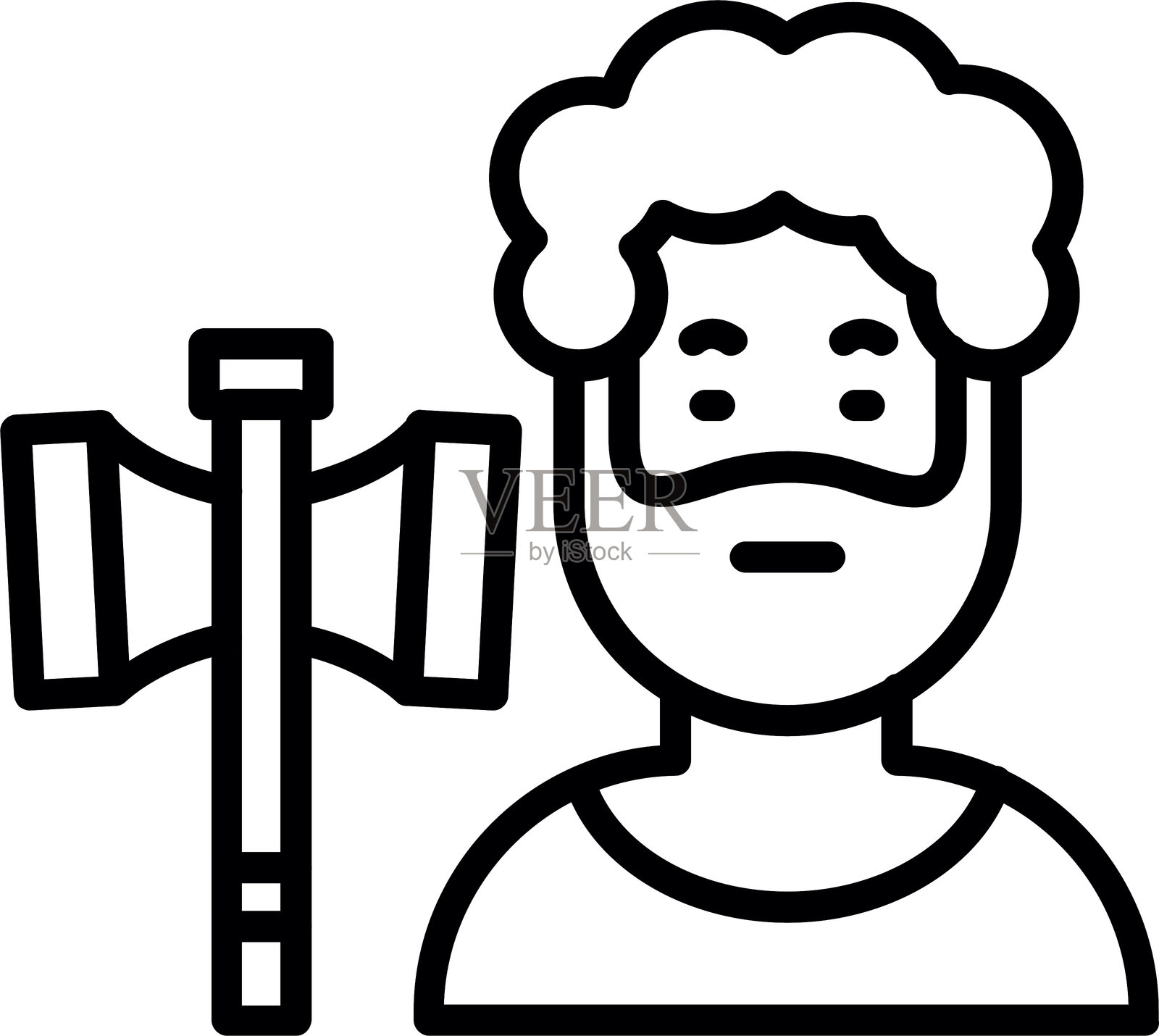 赫淮斯托斯线条图标设计插画图片素材