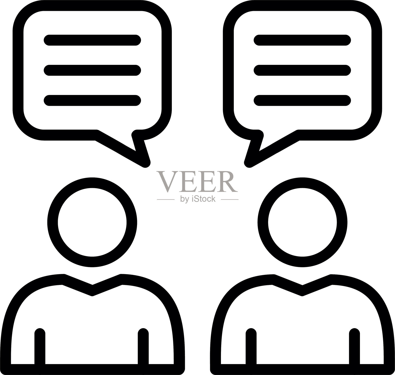 对话线条图标设计插画图片素材