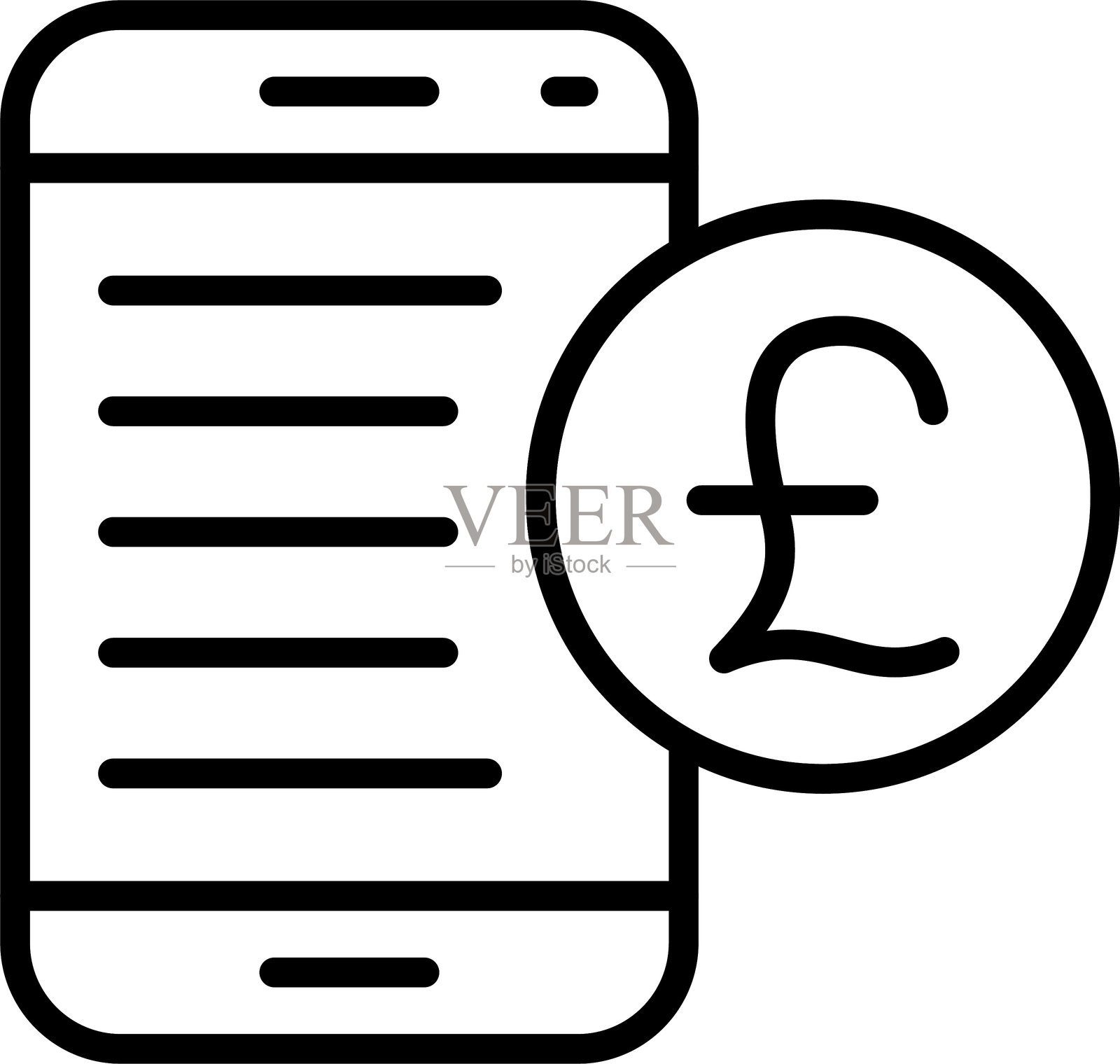 磅符号线条图标设计插画图片素材