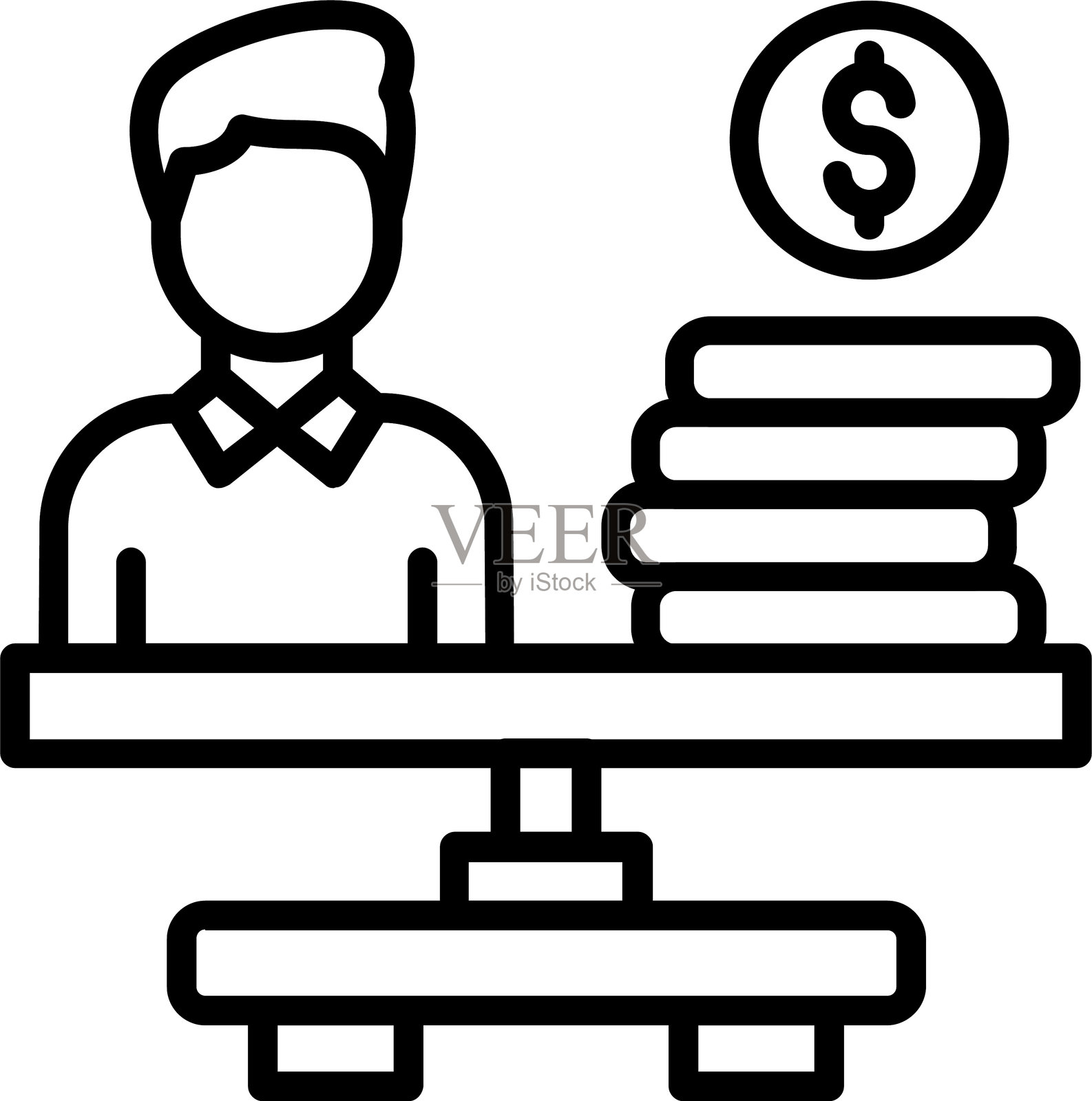 股权线条图标设计插画图片素材