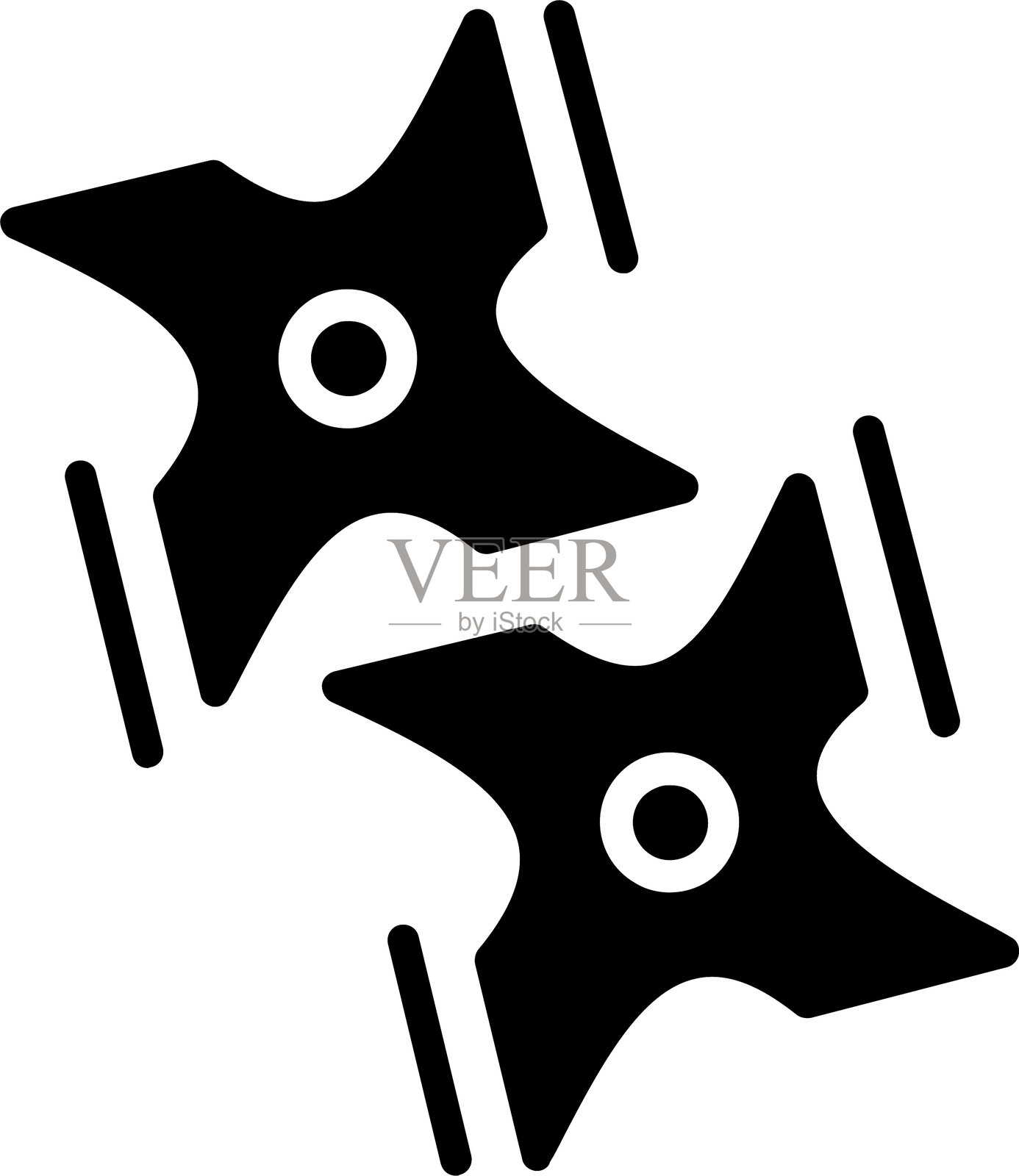 忍者手里剑图标设计插画图片素材