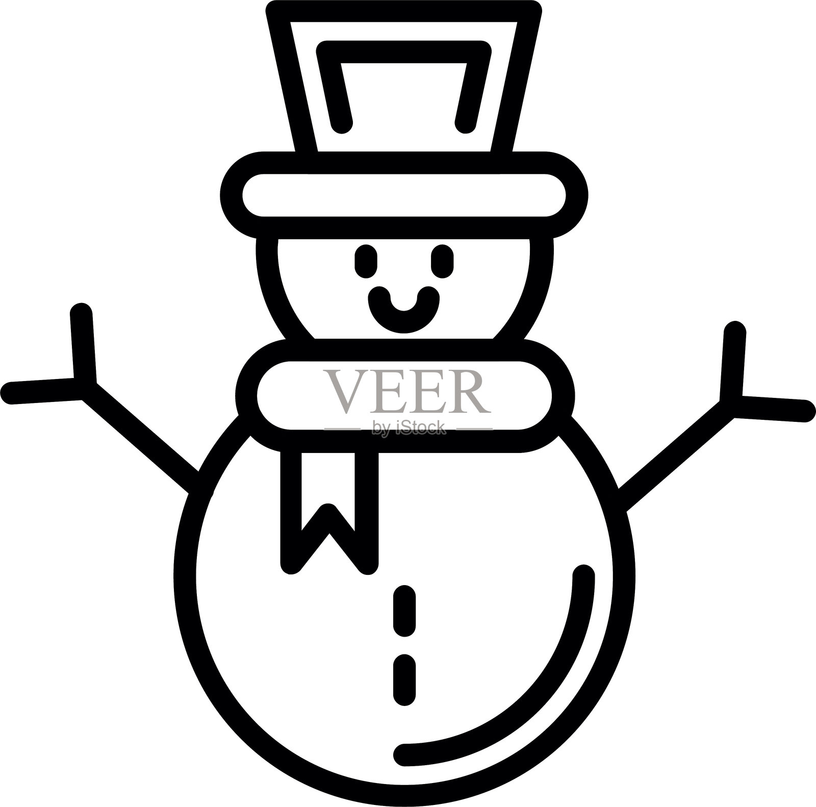 冬季线条图标设计插画图片素材