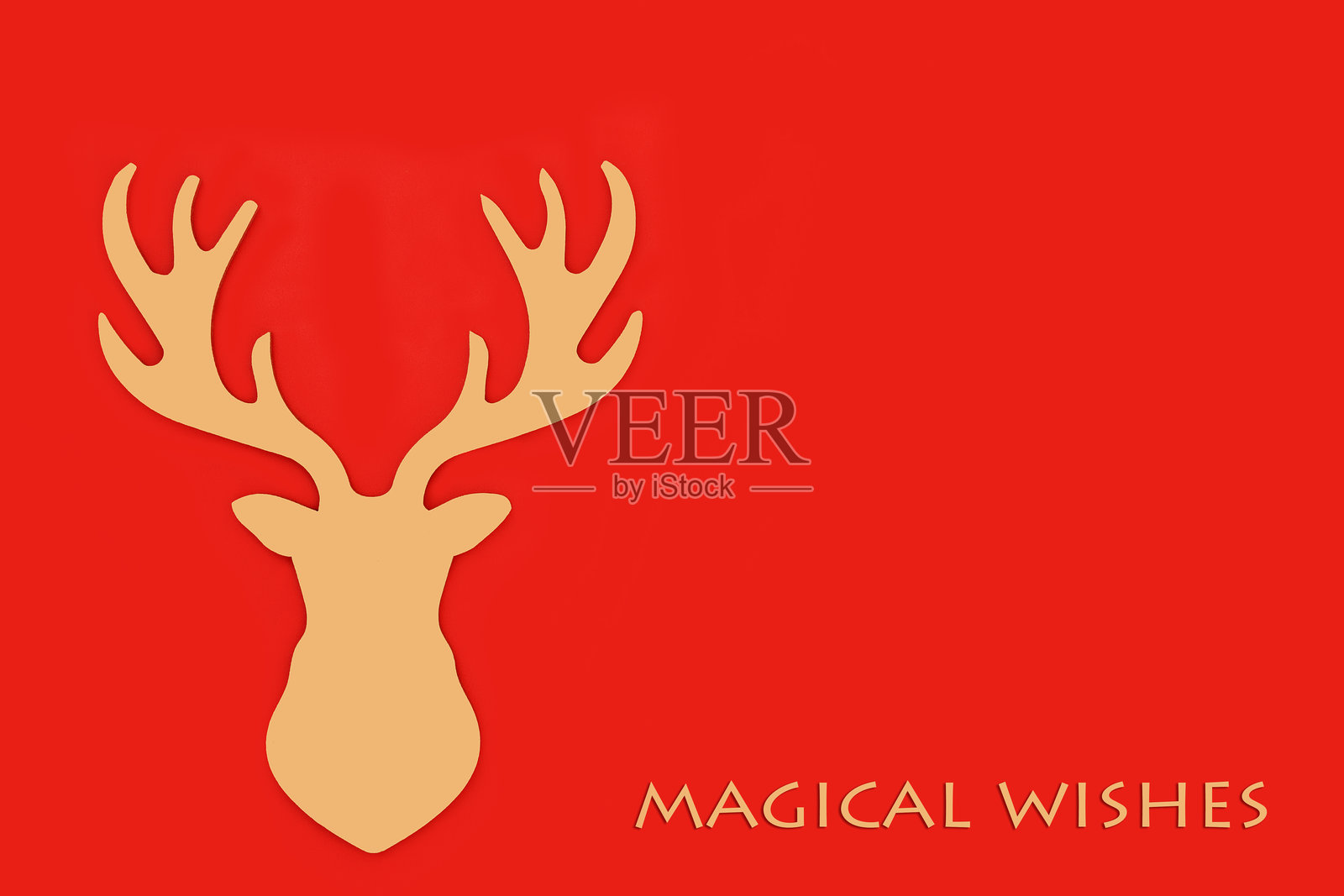 魔法祝福圣诞前夕金色驯鹿装饰照片摄影图片