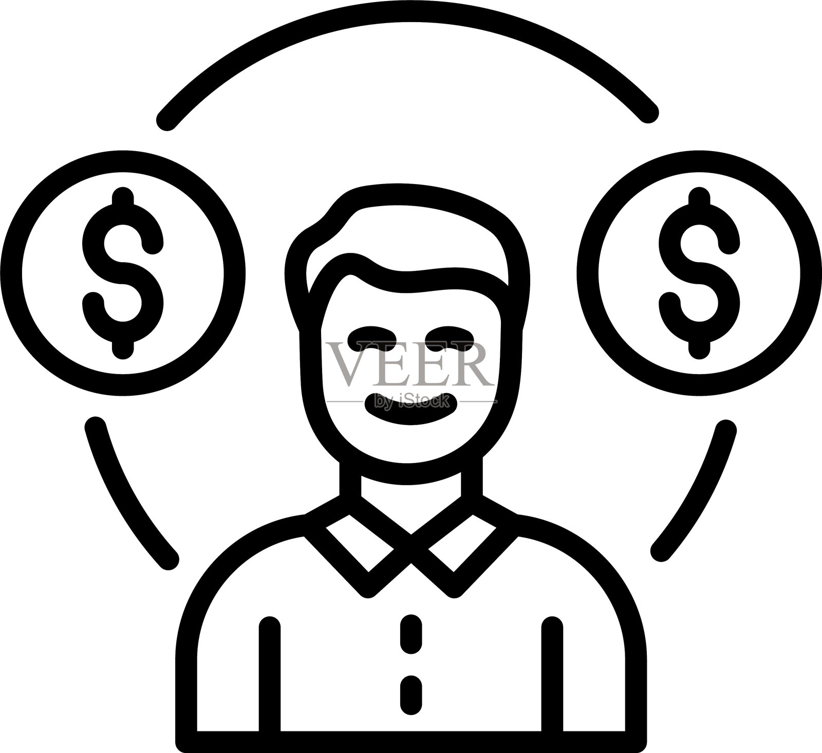 现金流线条图标设计插画图片素材