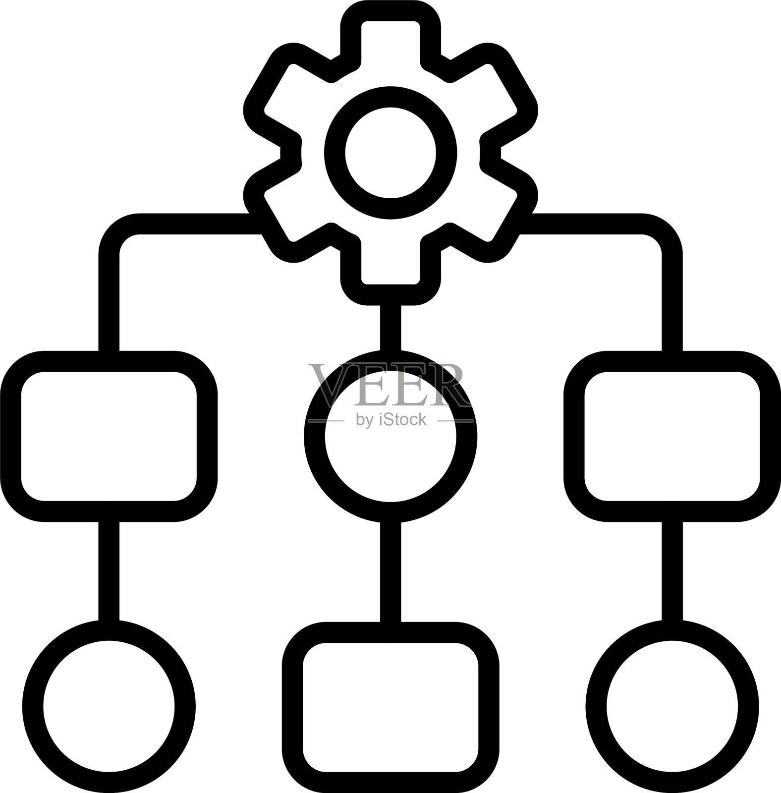 算法线条图标设计插画图片素材