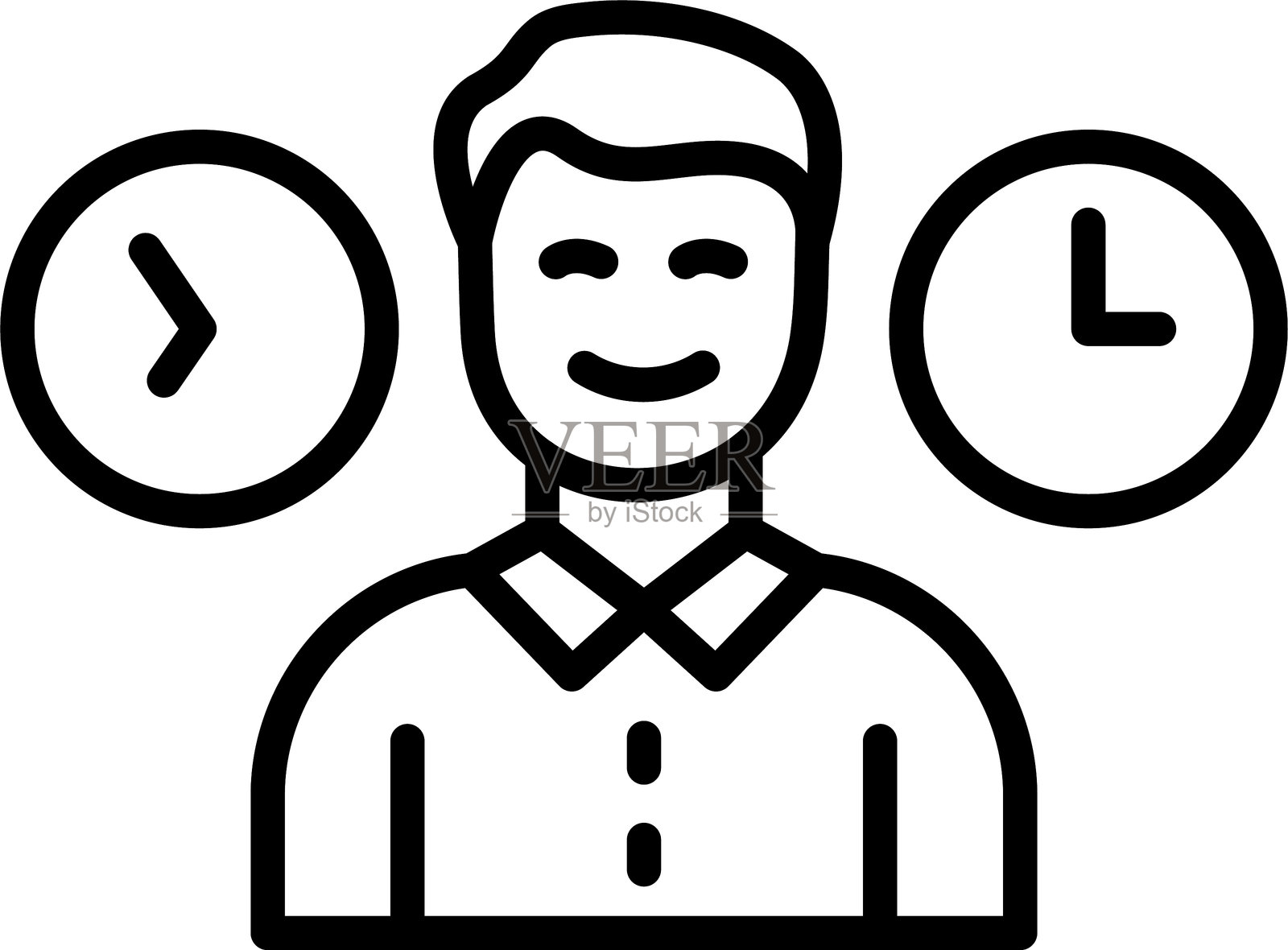 工作狂线条图标设计插画图片素材