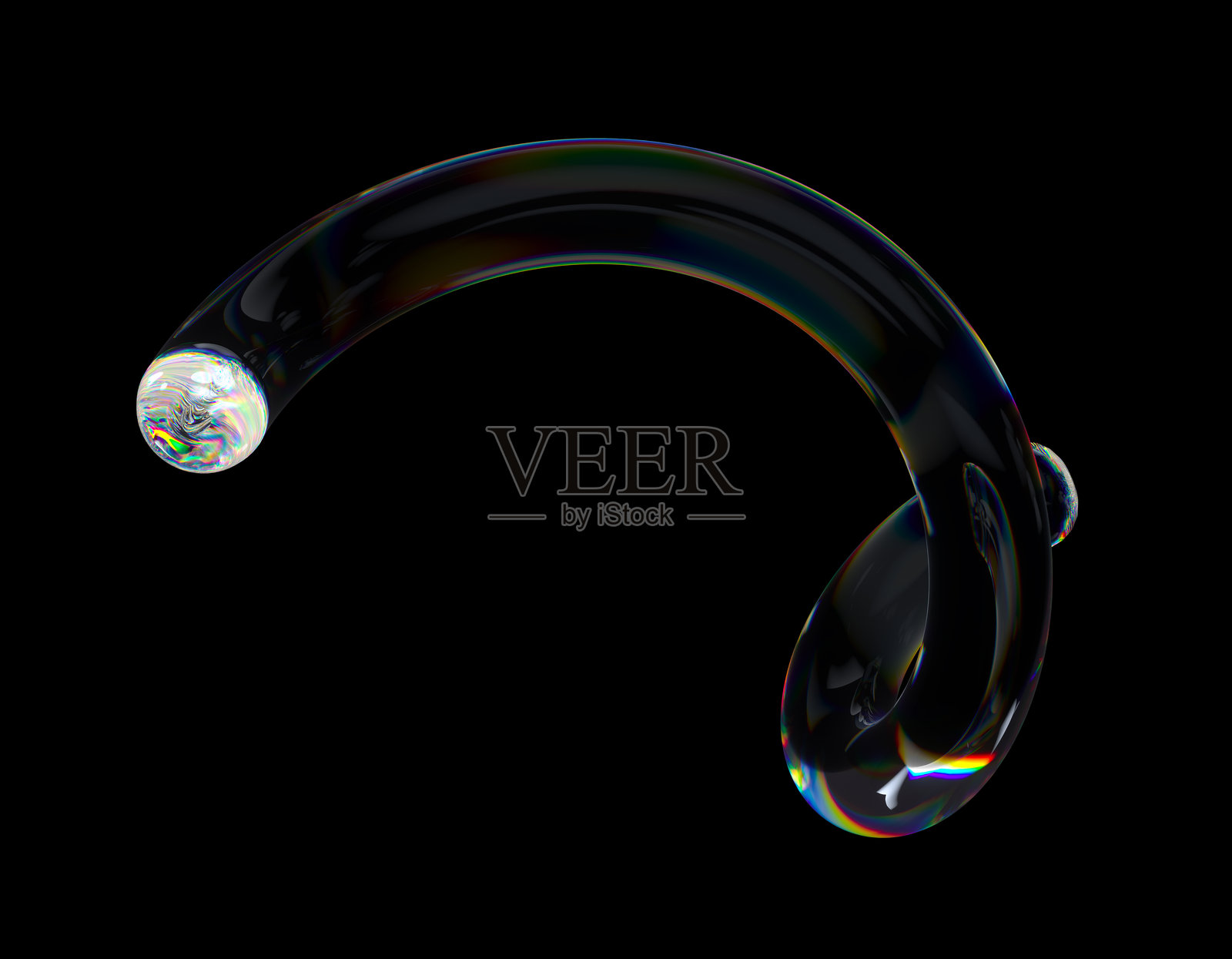 透明光泽螺旋与色散效果。照片摄影图片