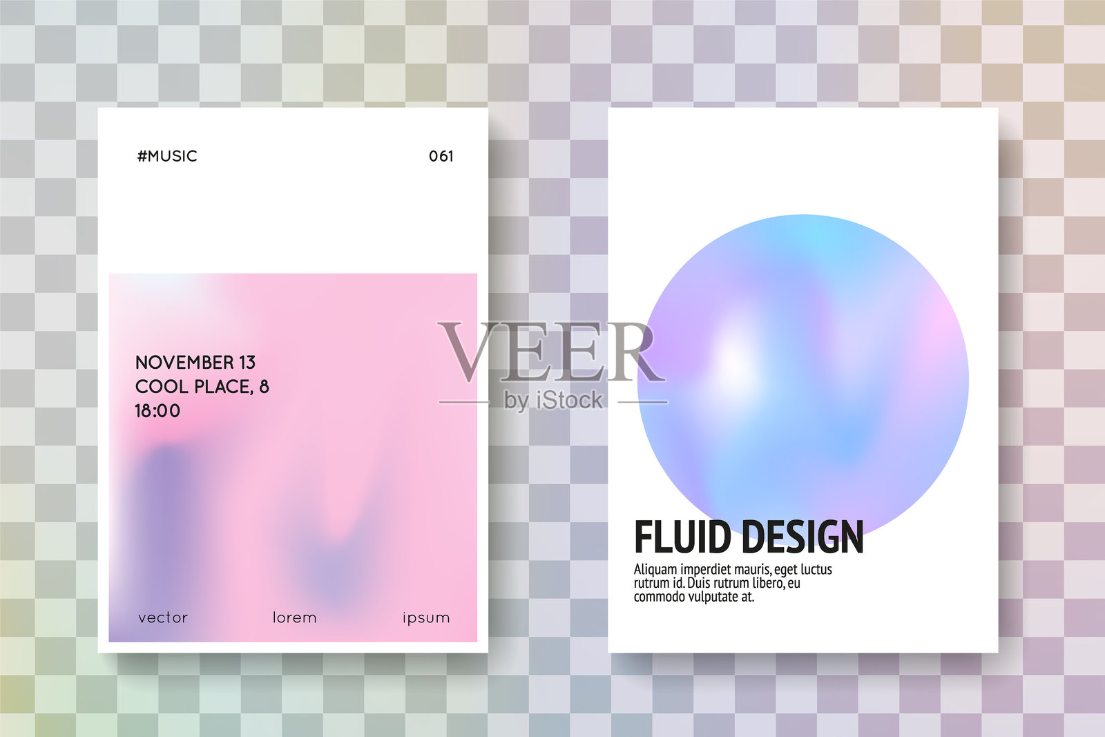 渐变形状。图形屏幕。极简箔片。简约展示。孤立的90年代插图。现代矢量。紫色全息标签。蓝色渐变形状。插画图片素材