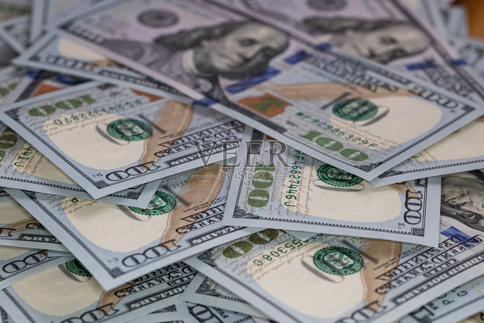 美国100美元钞票背景照片摄影图片