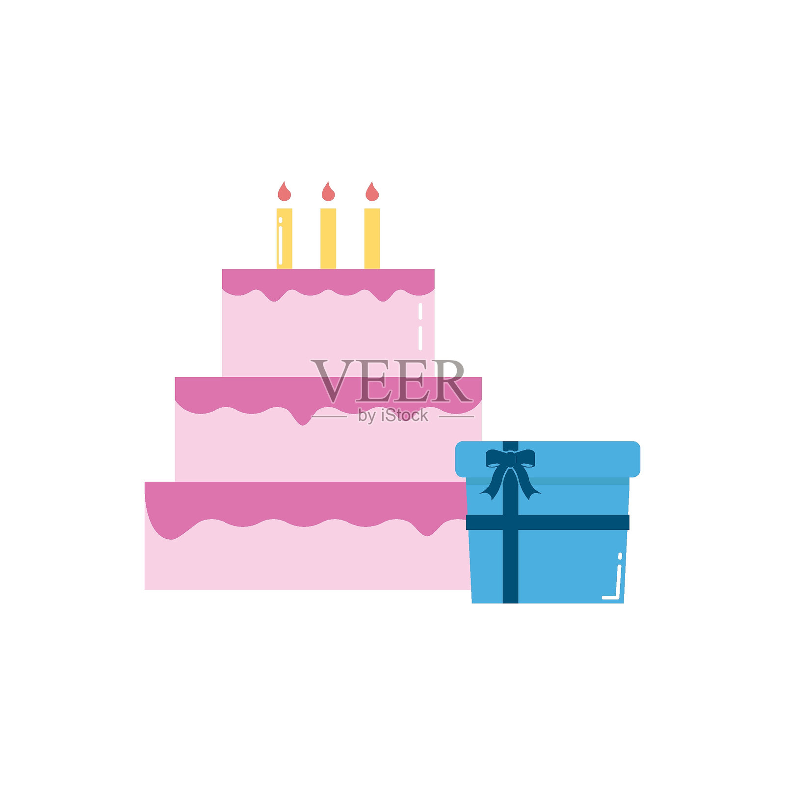 婚礼蛋糕孤立在白色背景上插画图片素材