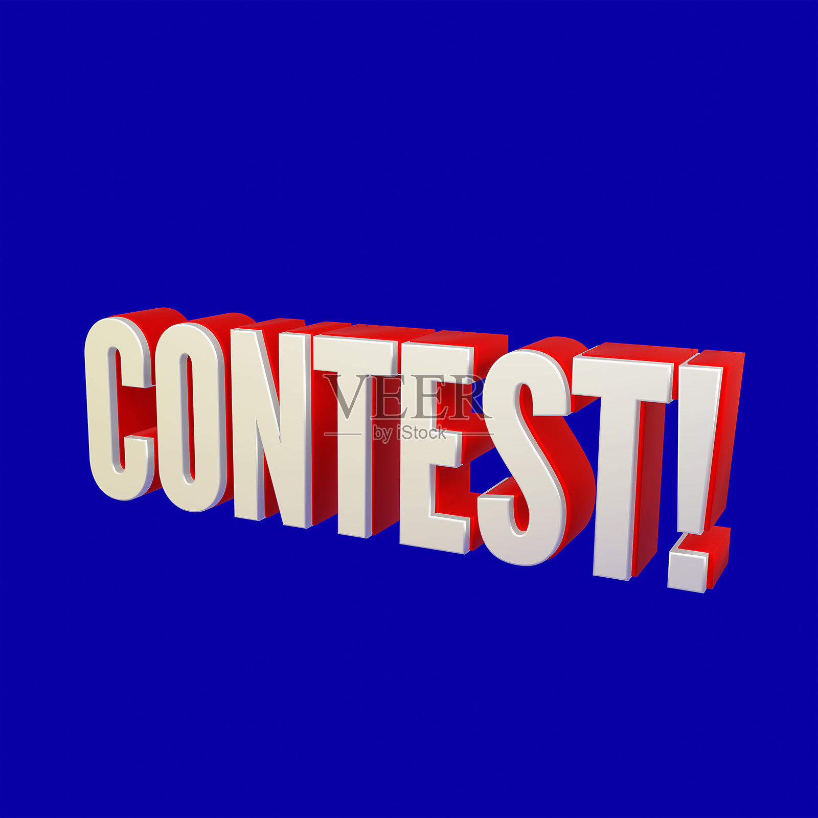 比赛！3D孤立在深蓝色背景上。3D渲染。照片摄影图片