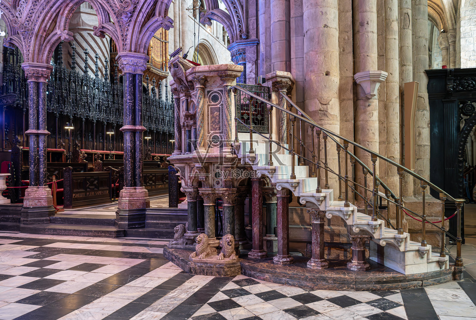 达勒姆大教堂的讲坛照片摄影图片