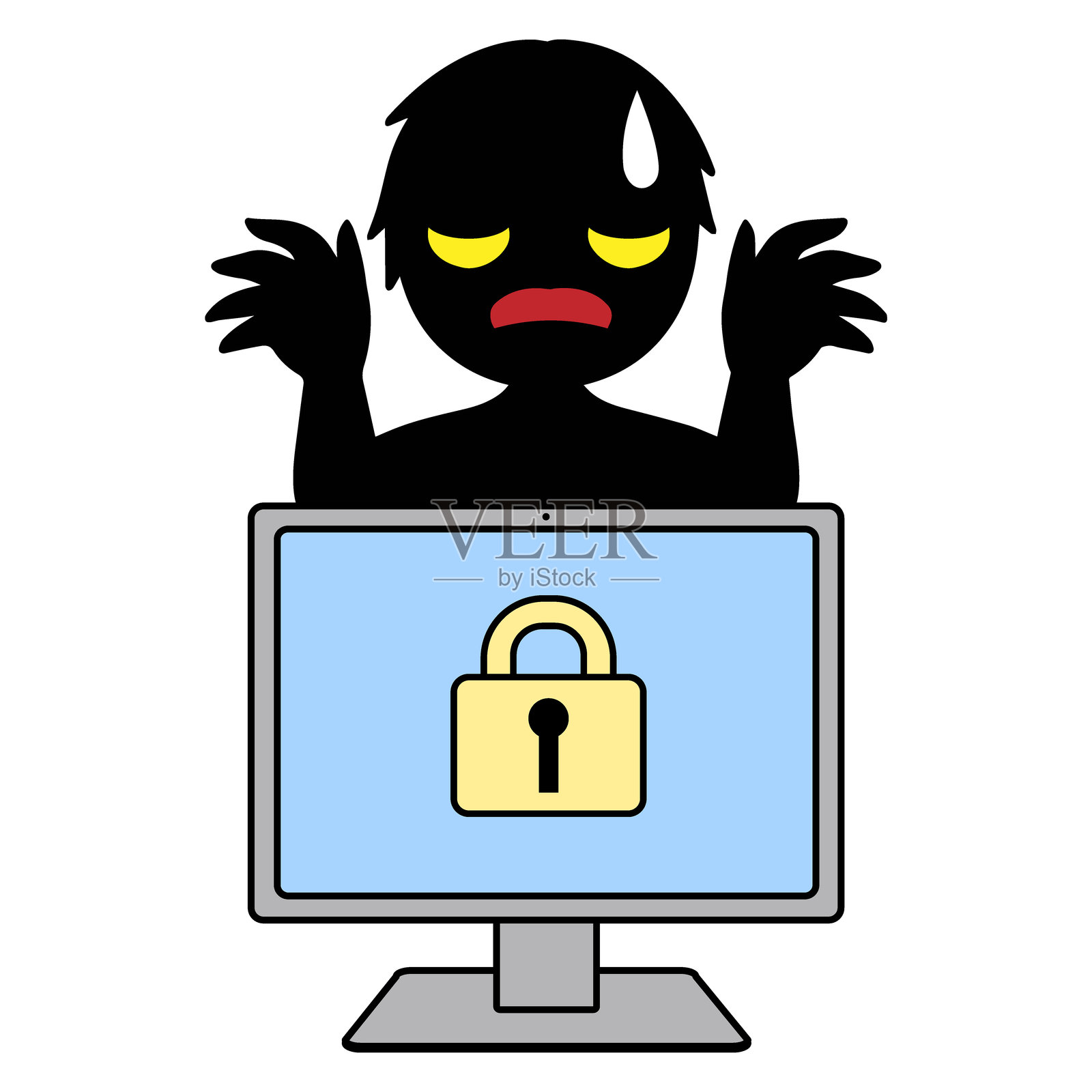 黑客形象插图素材插画图片素材