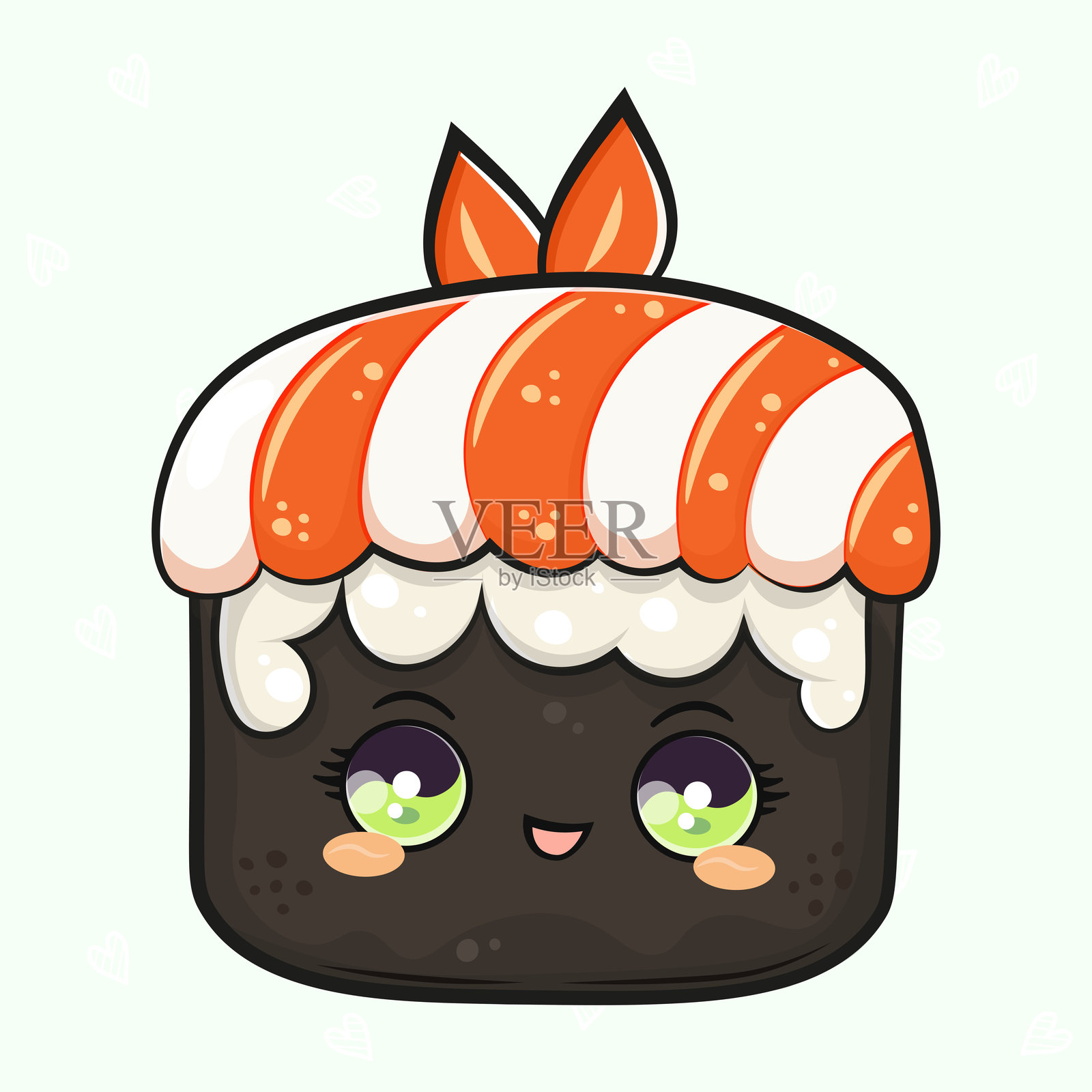 可爱的寿司角色插图插画图片素材