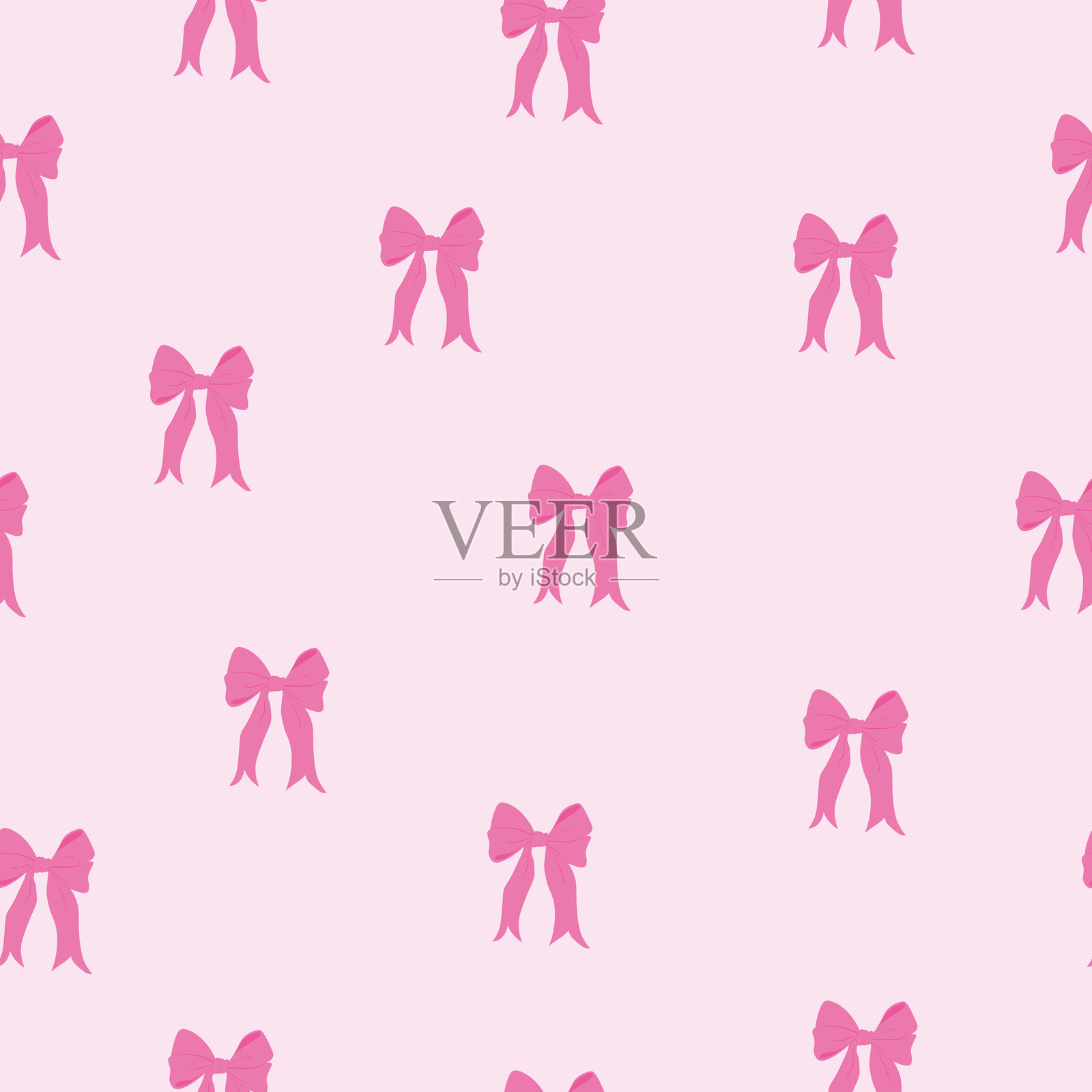 粉色蝴蝶结图案。插画图片素材