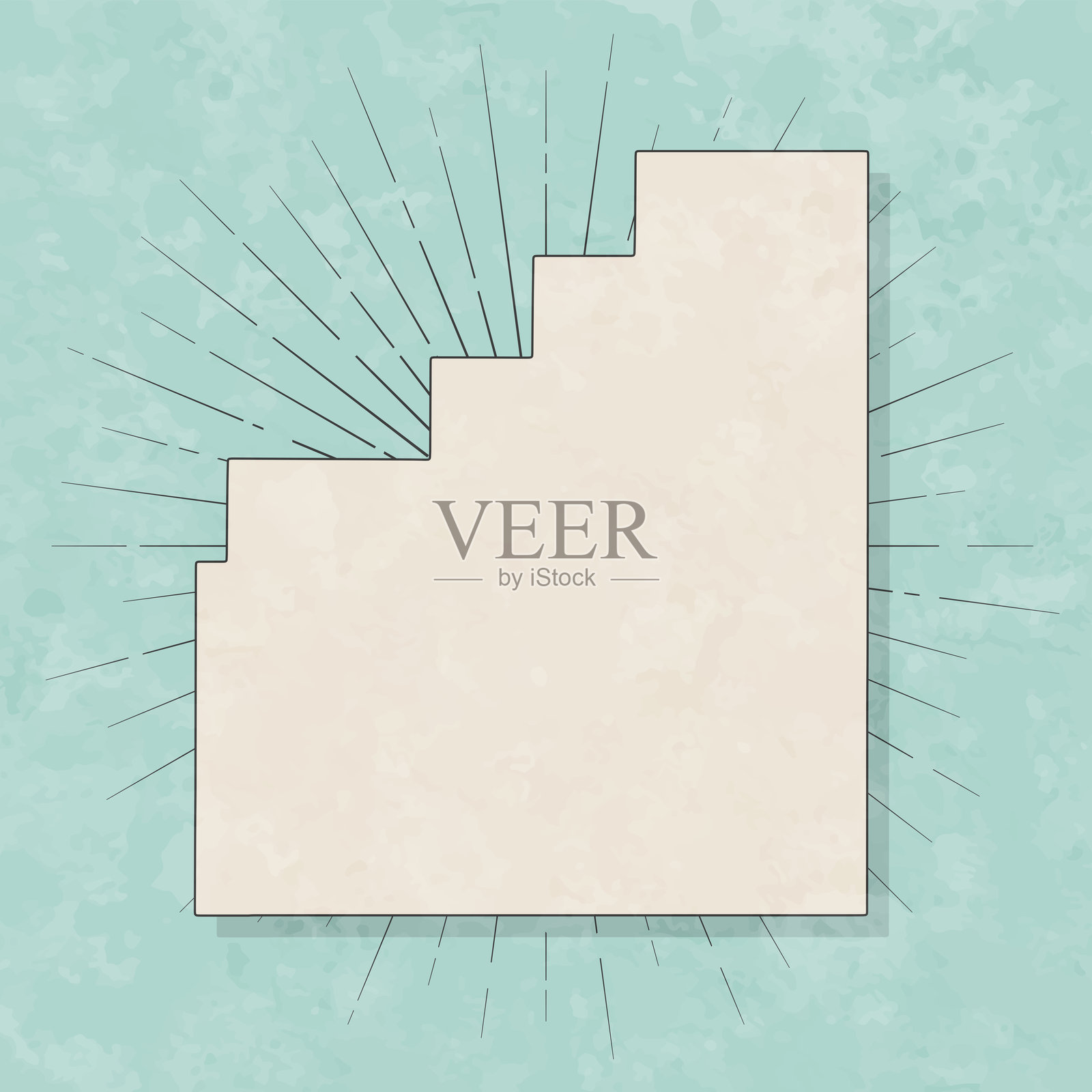 新墨西哥州咖喱县。复古风格地图 - 旧纹理纸张插画图片素材