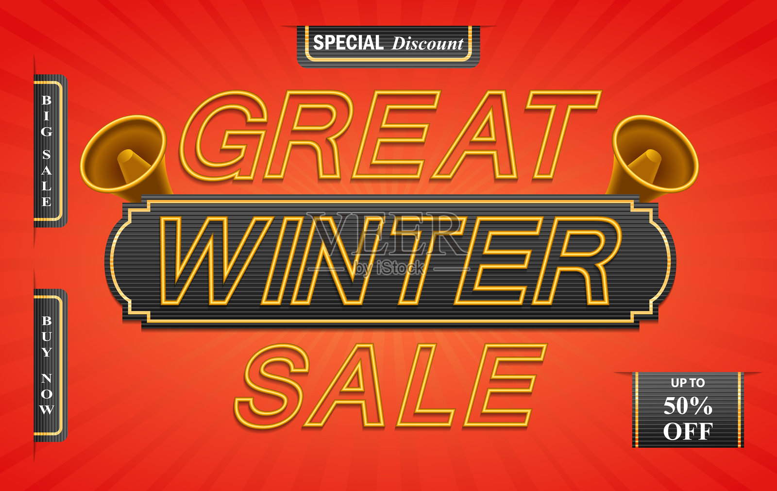 冬季大促销横幅插画图片素材