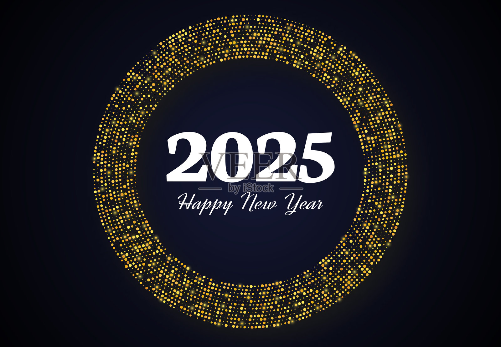 2025年快乐的新年金色闪光图案插画图片素材