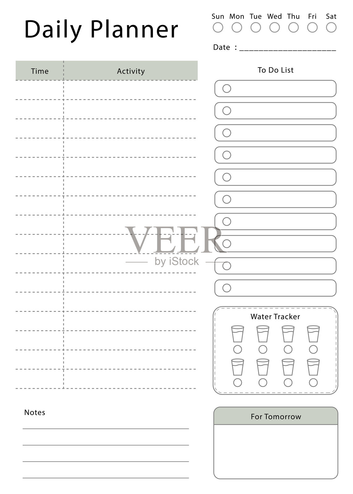 日常计划模板插画图片素材