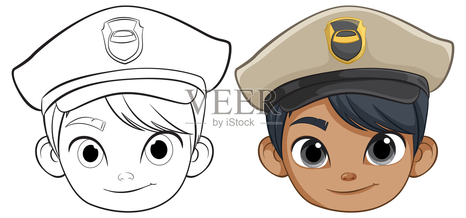 警察角色的矢量插图插画图片素材