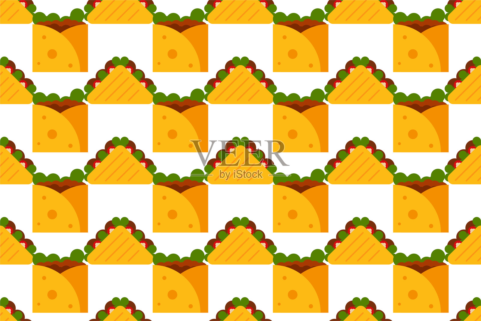 墨西哥食品无缝图案背景模板插画图片素材