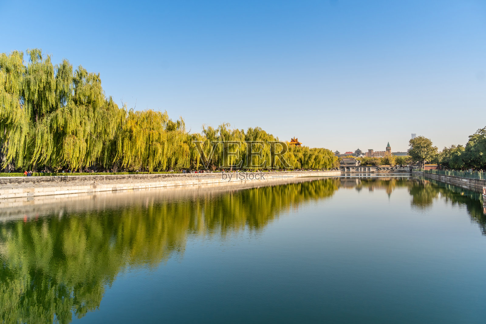 北京故宫周围的童子河护城河照片摄影图片