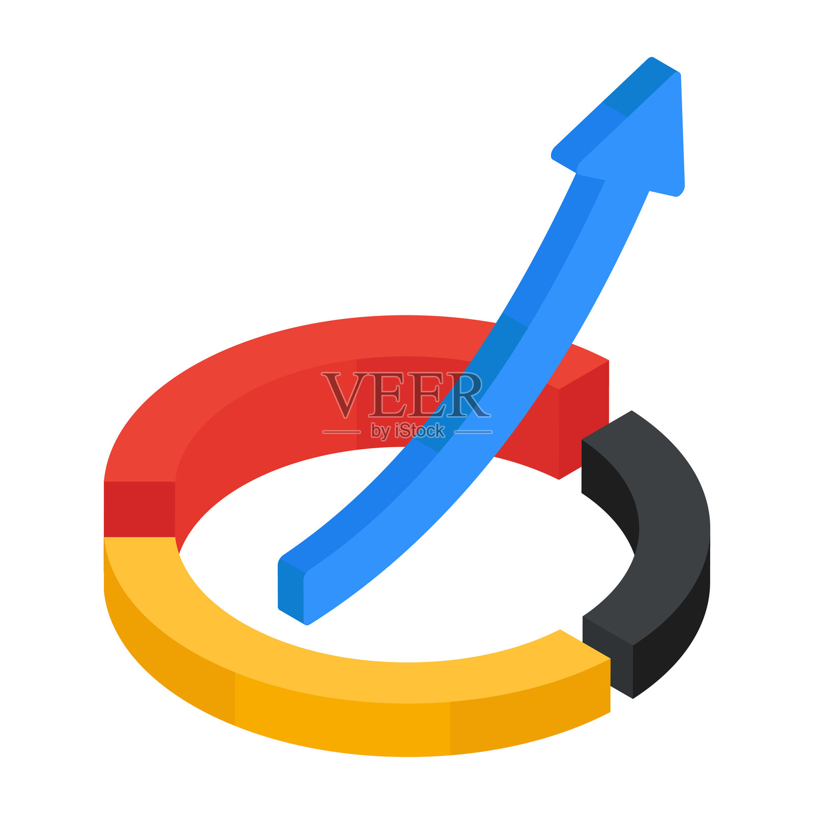 带有向上箭头的图表，平面设计的增长图标插画图片素材