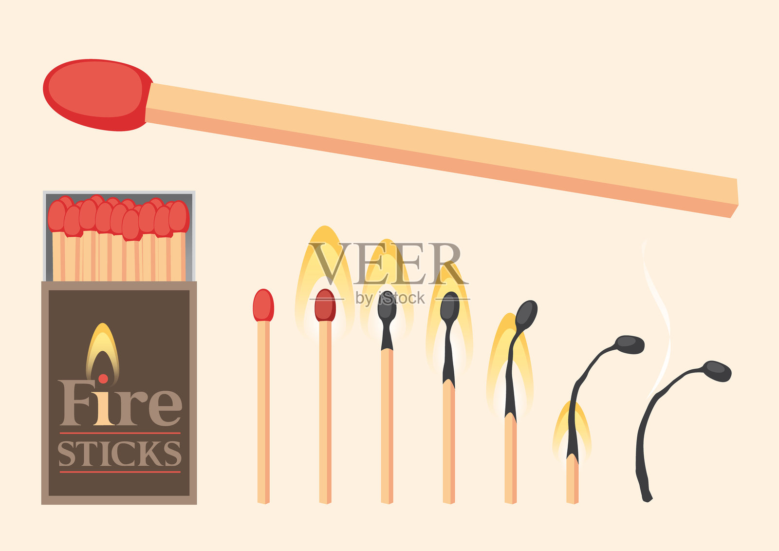 火柴插画图片素材