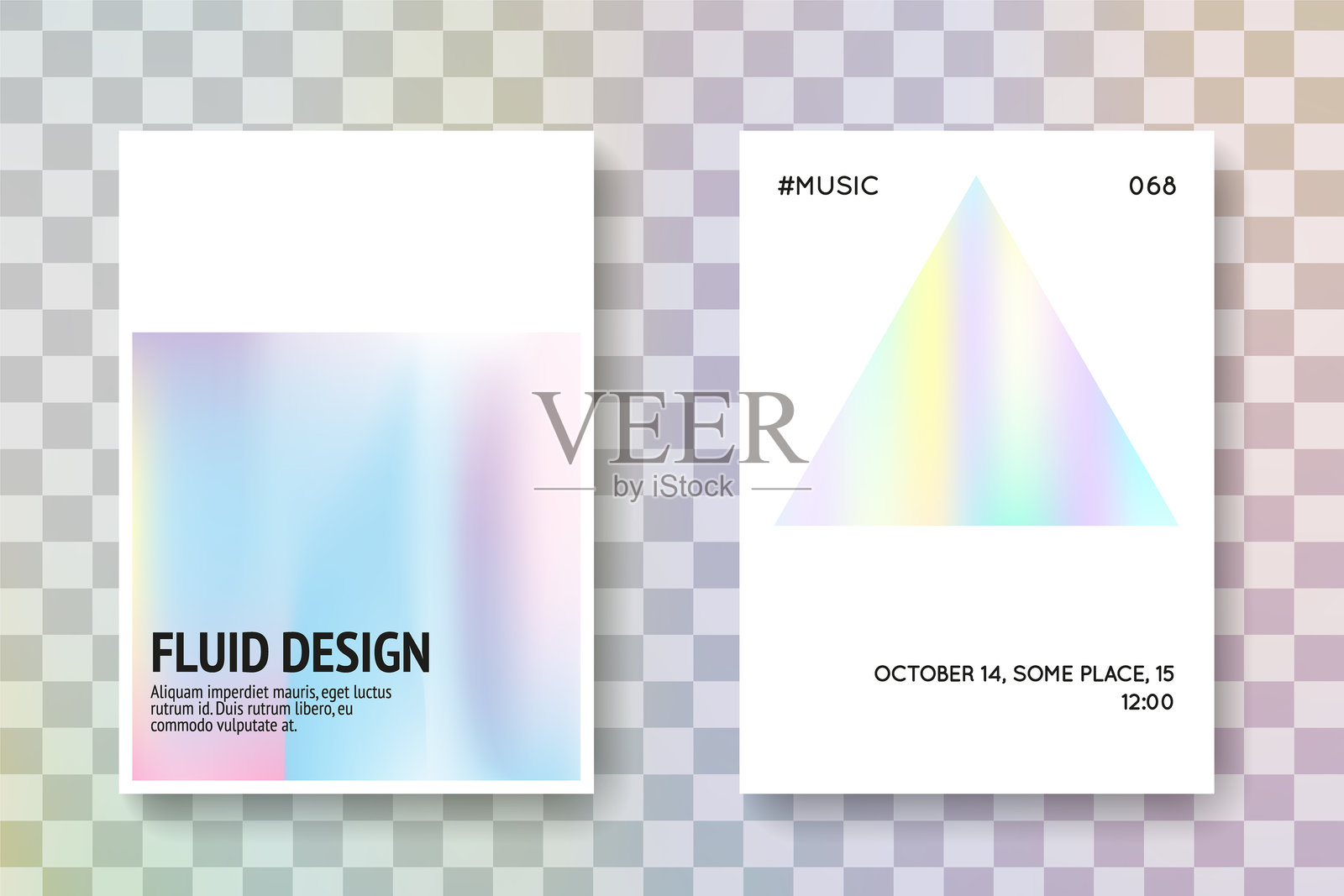 渐变形状。几何流体。时尚屏幕。蓝色全息封面。极简展示。商业棱镜模板。铬色横幅。紫色渐变形状。插画图片素材