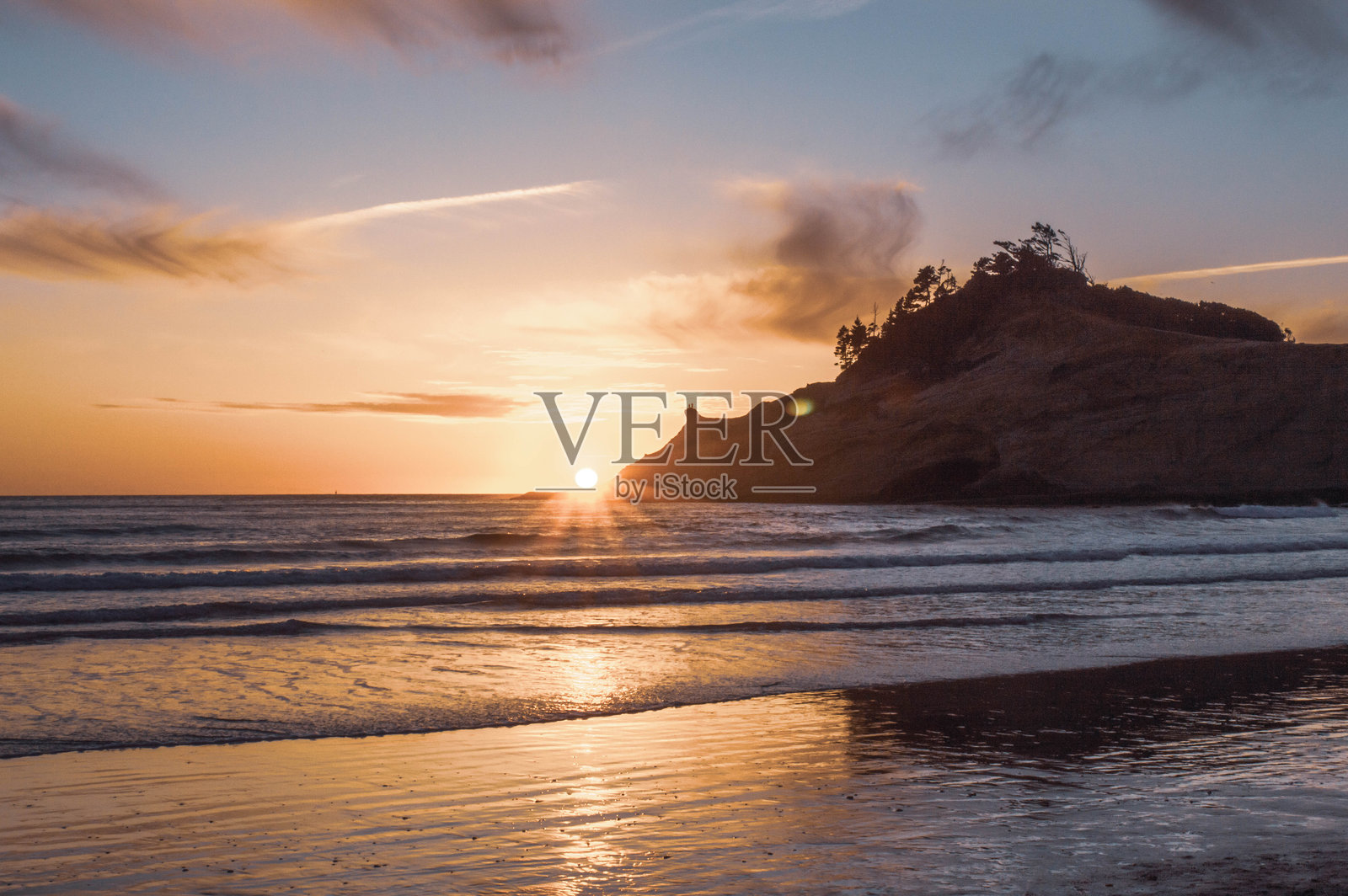 海滩日落照片摄影图片