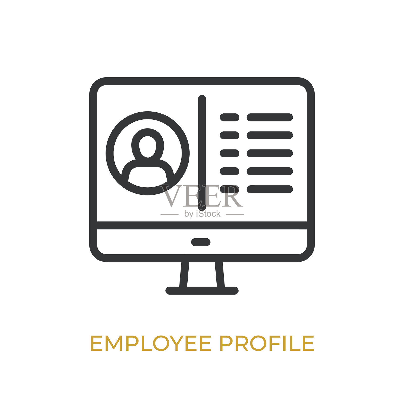 员工档案图标线条图标。简约、像素完美且现代风格的细线图标，可广泛应用。插画图片素材