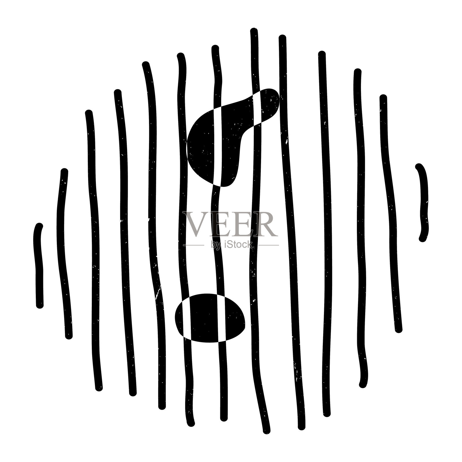 线条和斑点，黑白抽象。平面矢量插图，eps10插画图片素材