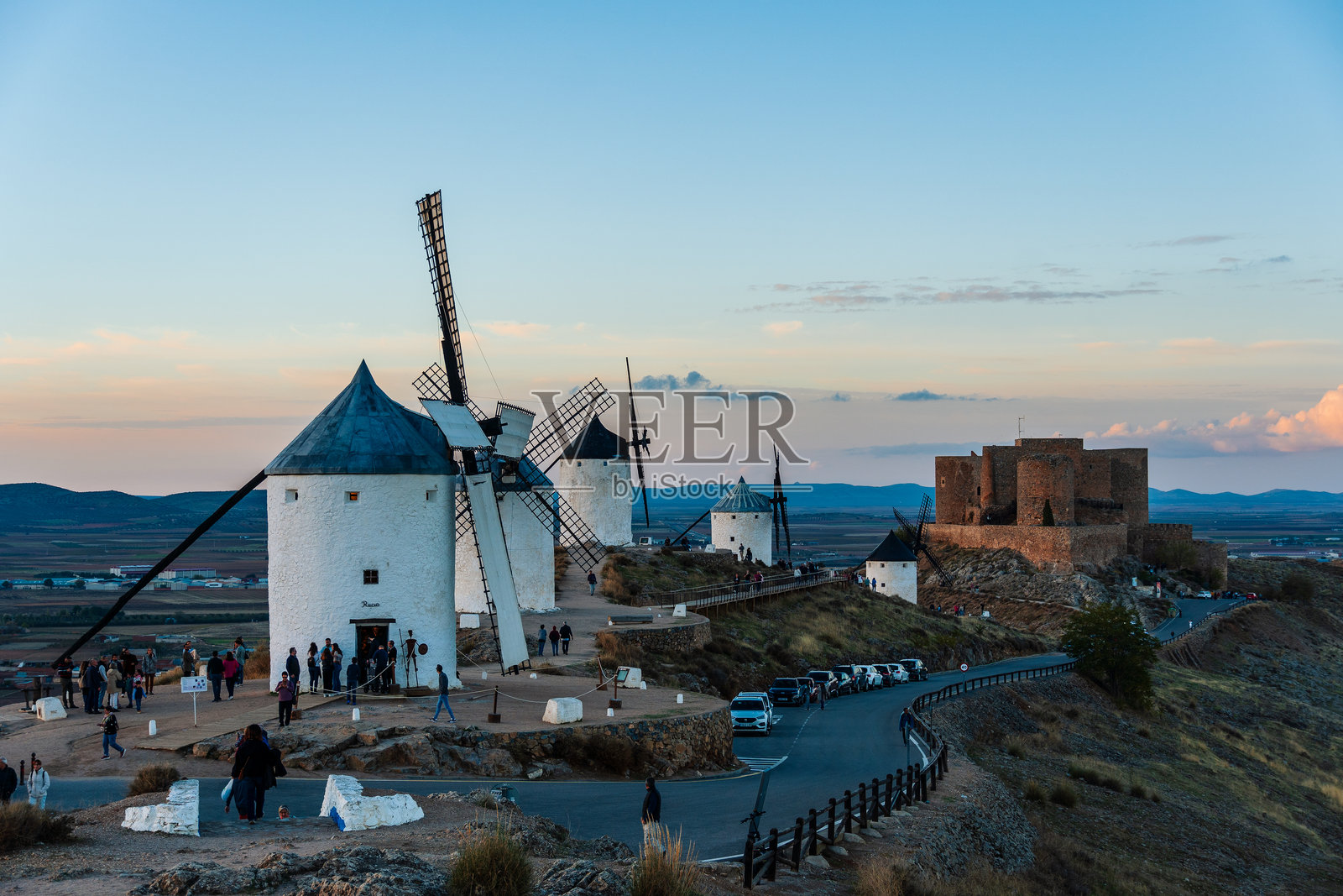 托莱多的孔苏埃格拉风车照片摄影图片